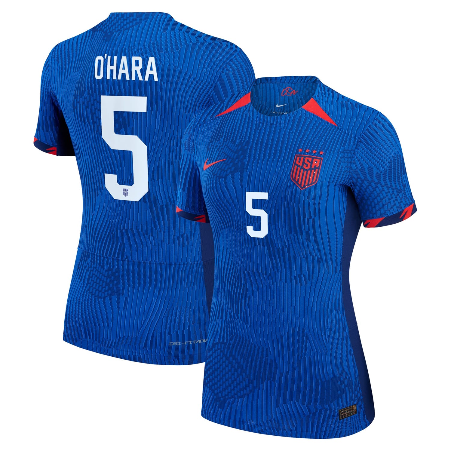 USWNT Away Authentic Jersey Shirt Royal 2023 player Kelley O'Hara printing for Women