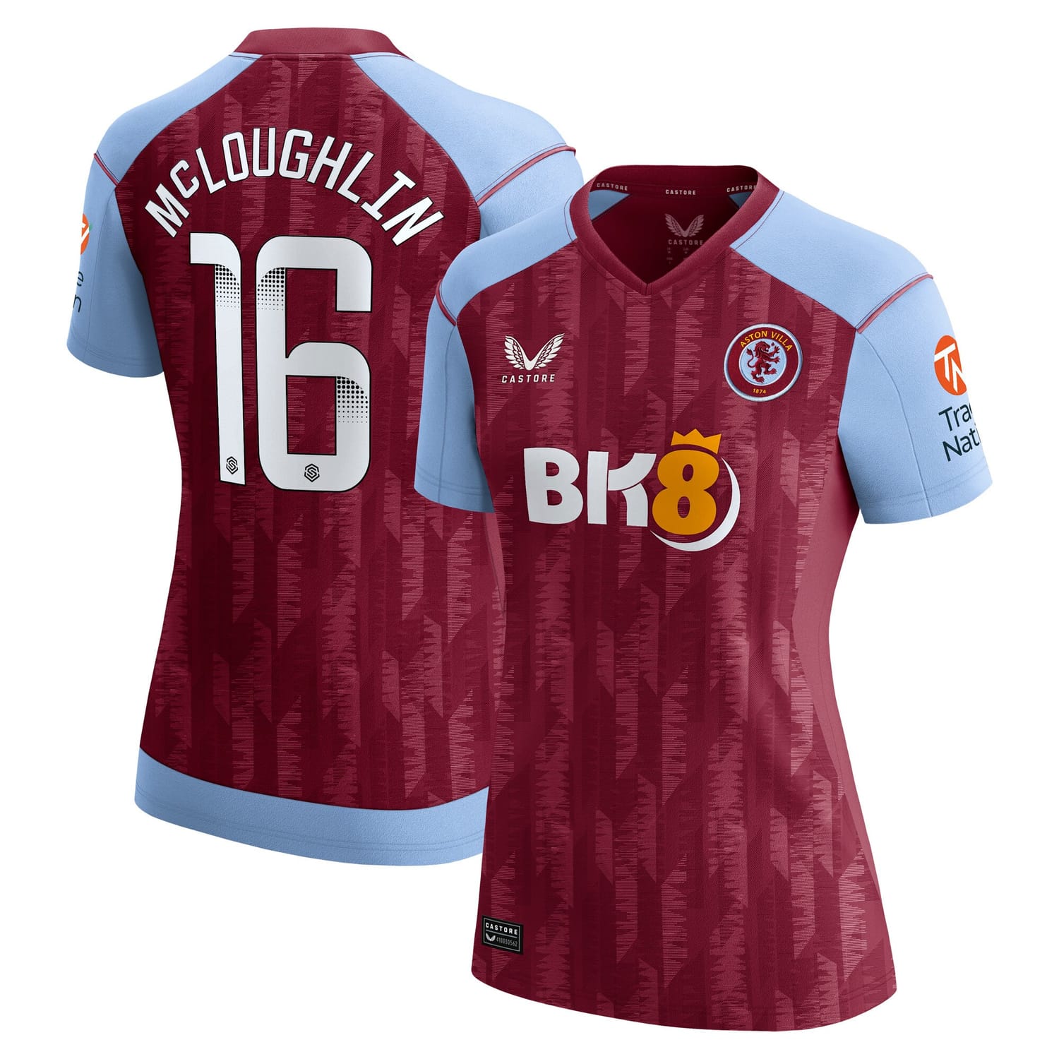 Premier League Aston Villa Home WSL Jersey Shirt 2023-24 player Olivia McLoughlin 16 printing for Women