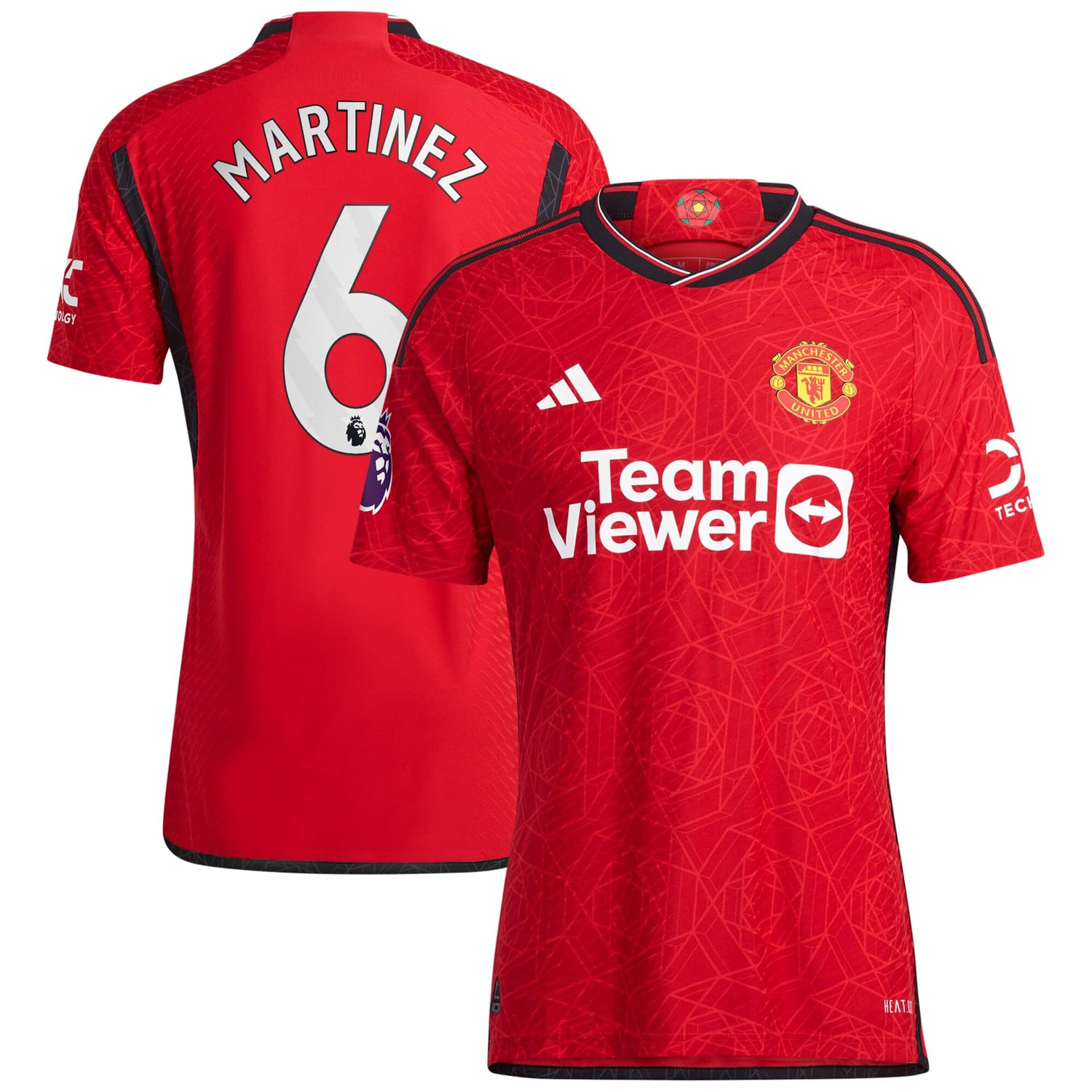 Premier League Manchester United Home Authentic Jersey Shirt Red 2023-24 player Lisandro Martínez printing for Men