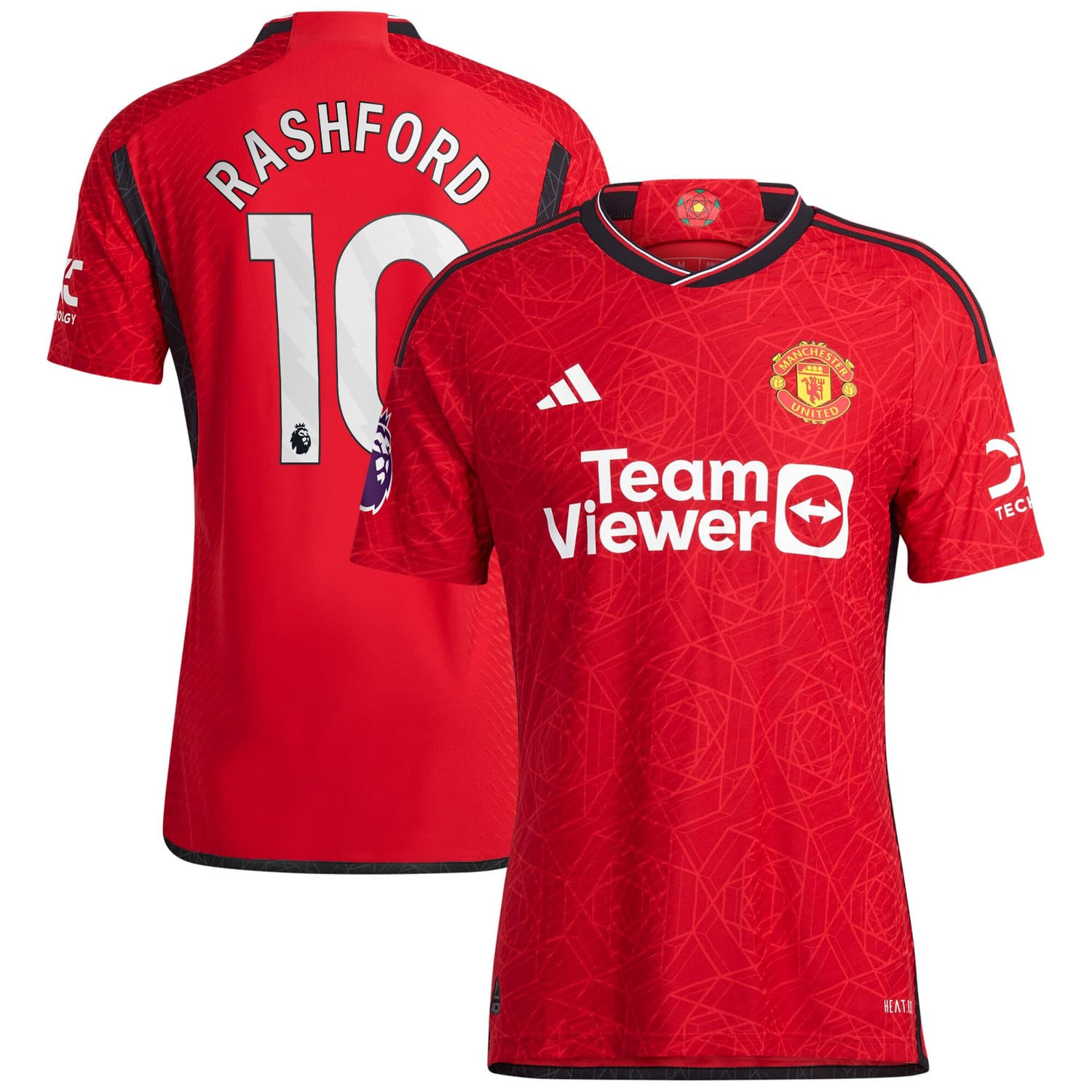 Premier League Manchester United Home Authentic Jersey Shirt Red 2023-24 player Marcus Rashford printing for Men