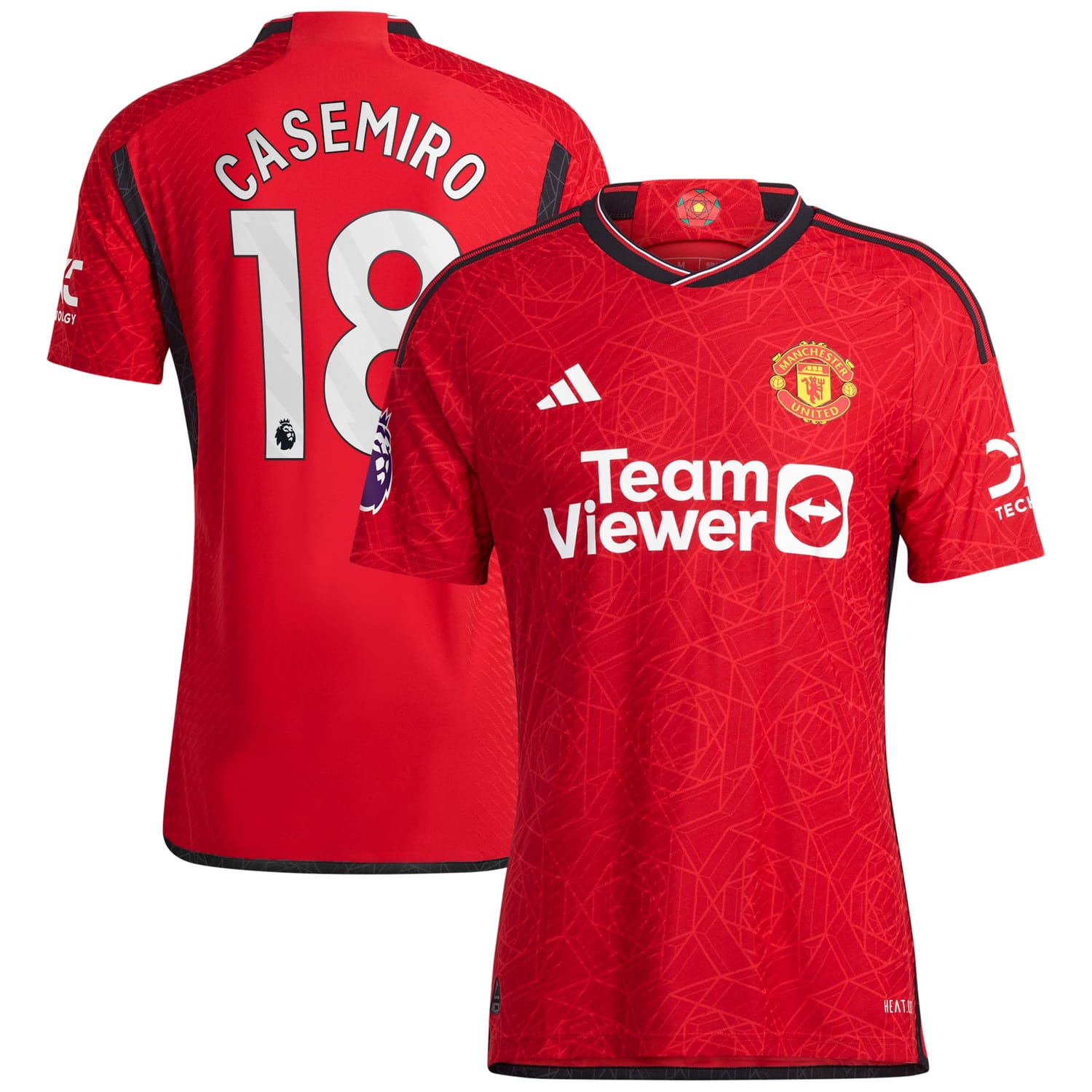 Premier League Manchester United Home Authentic Jersey Shirt Red 2023-24 player Casemiro printing for Men