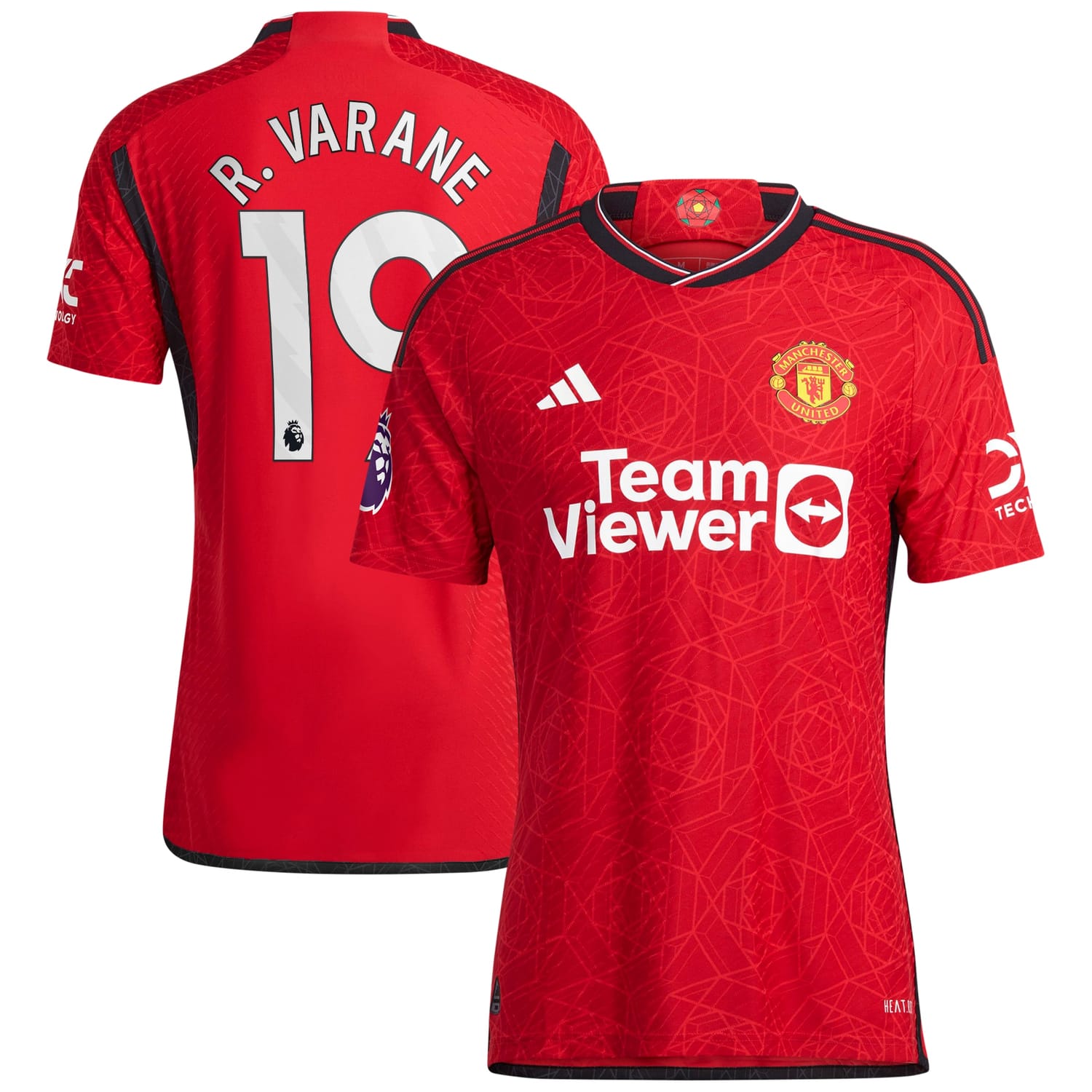 Premier League Manchester United Home Authentic Jersey Shirt Red 2023-24 player Raphael Varane printing for Men