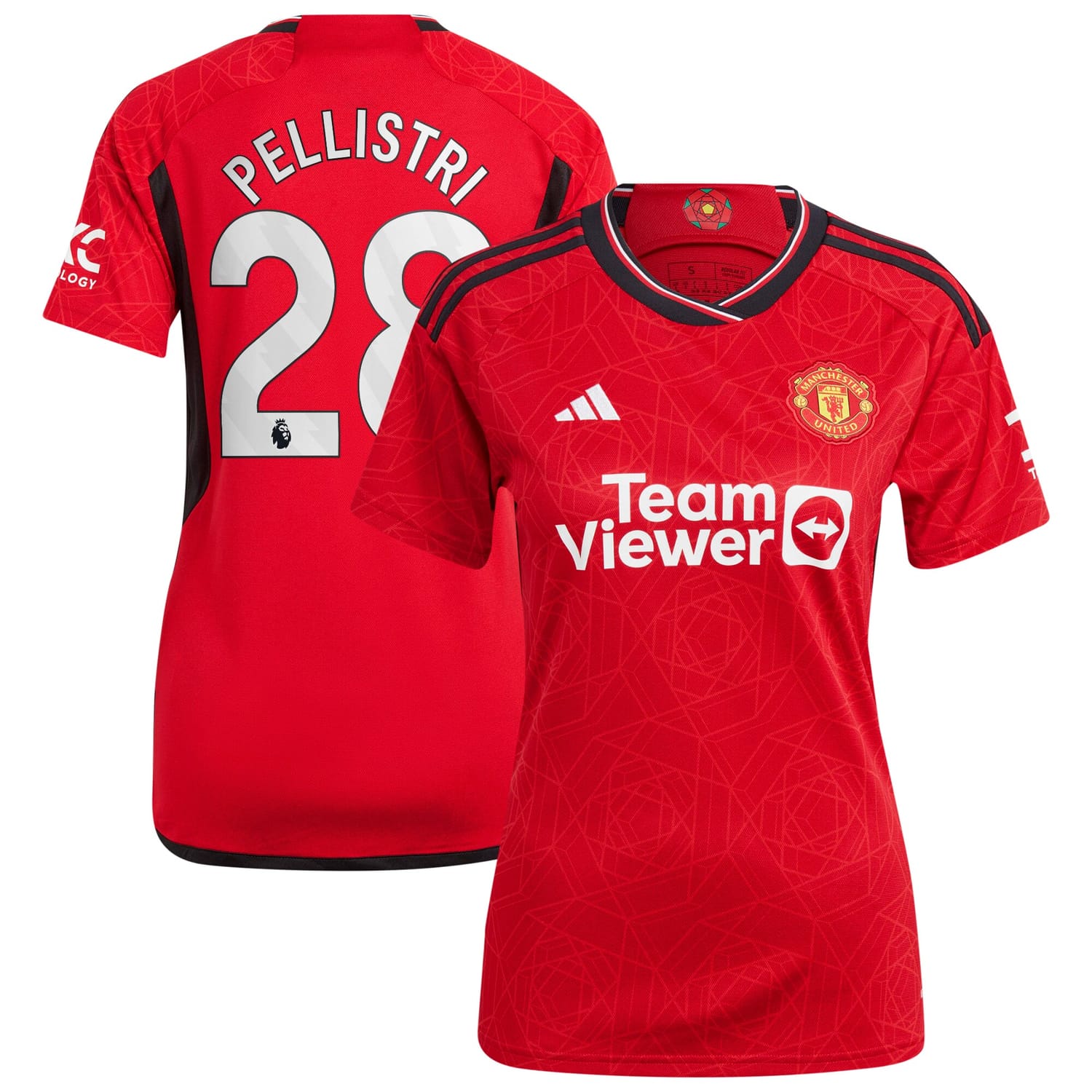 Premier League Manchester United Home Jersey Shirt Red 2023-24 player Facundo Pellistri printing for Women