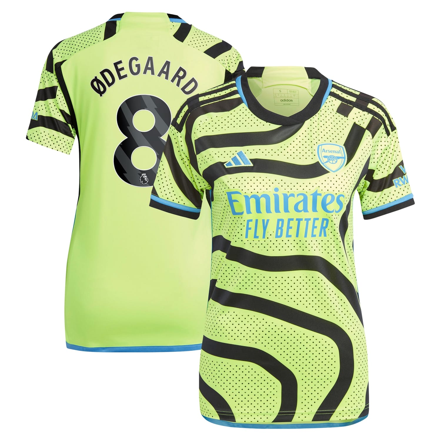 Premier League Arsenal Away Jersey Shirt Yellow 2023-24 player Martin Odegaard printing for Women