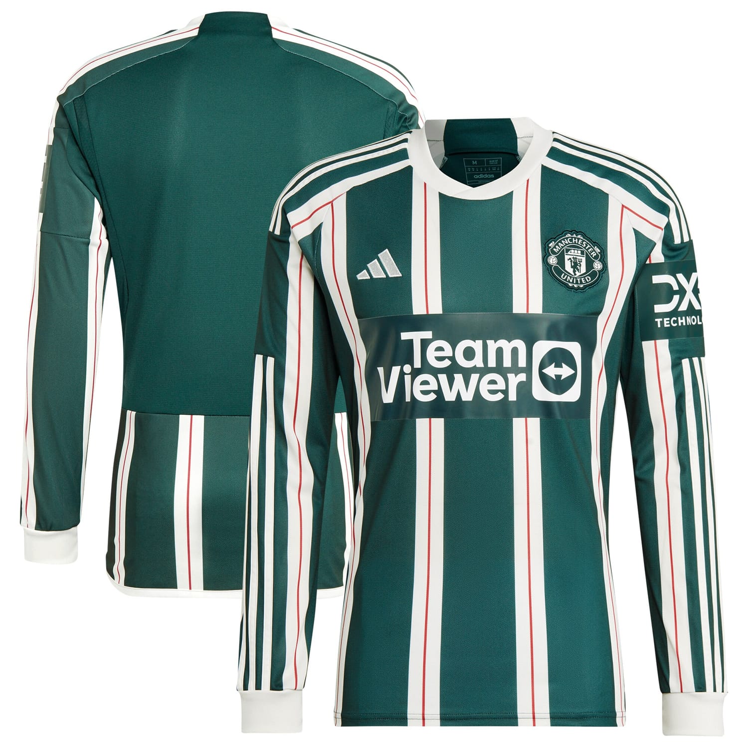 Premier League Manchester United Away Jersey Shirt Long Sleeve Green 2023-24 for Men