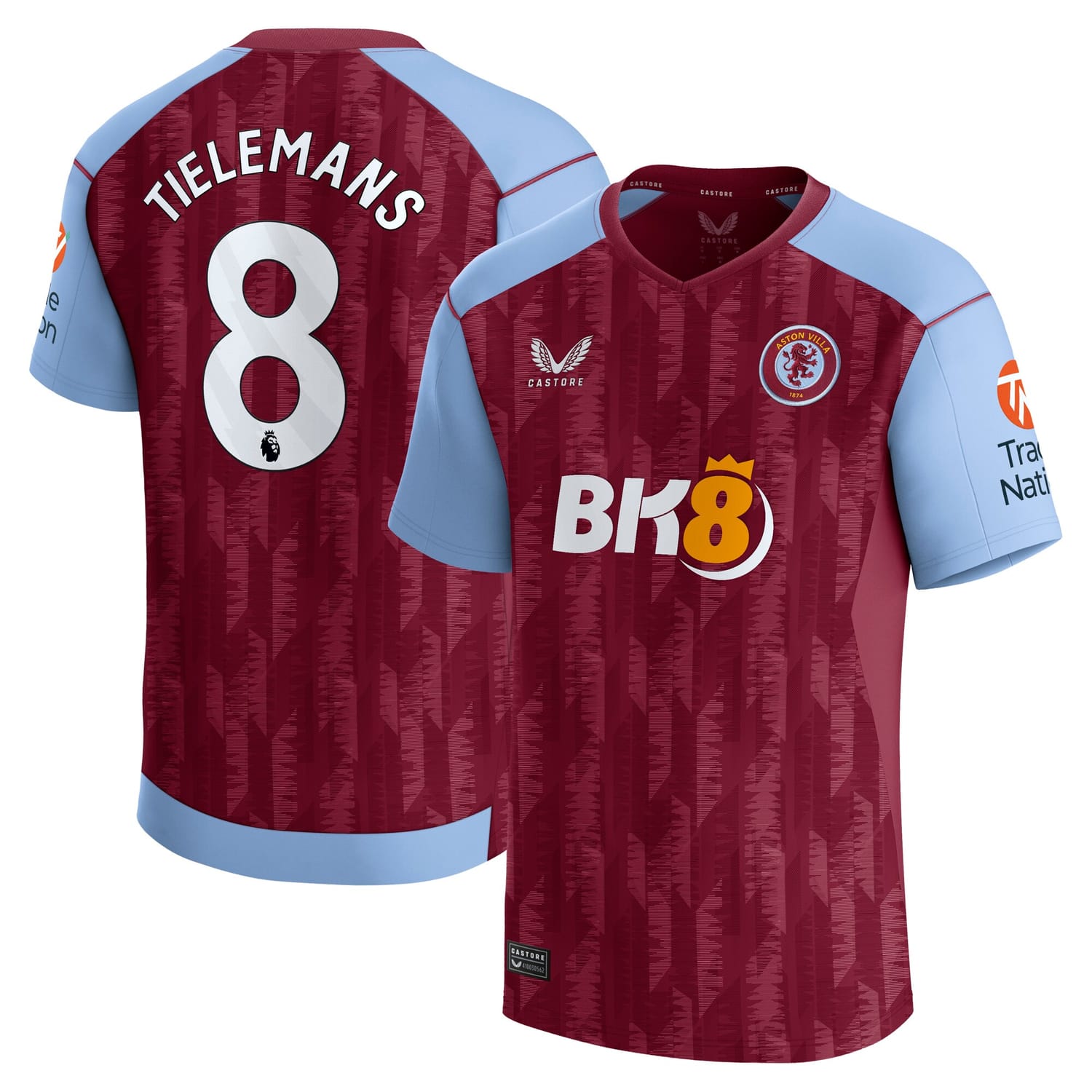Premier League Aston Villa Home Jersey Shirt 2023-24 player Youri Tielemans 8 printing for Men