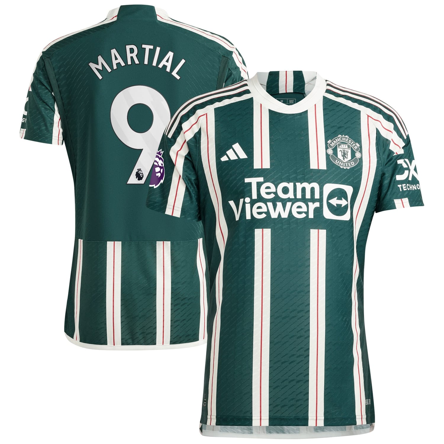 Premier League Manchester United Away Authentic Jersey Shirt Green 2023-24 player Anthony Martial printing for Men
