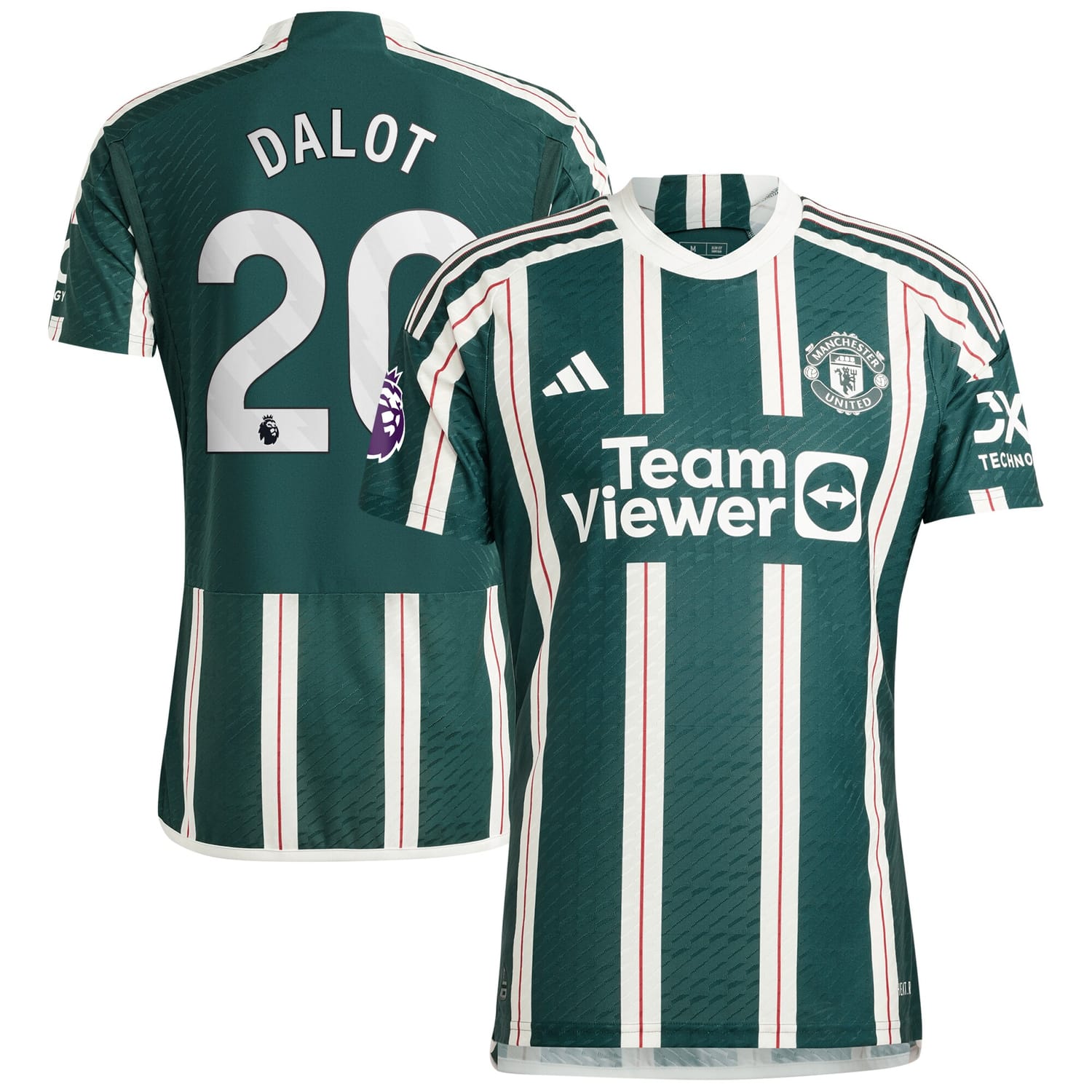 Premier League Manchester United Away Authentic Jersey Shirt Green 2023-24 player Diogo Dalot printing for Men