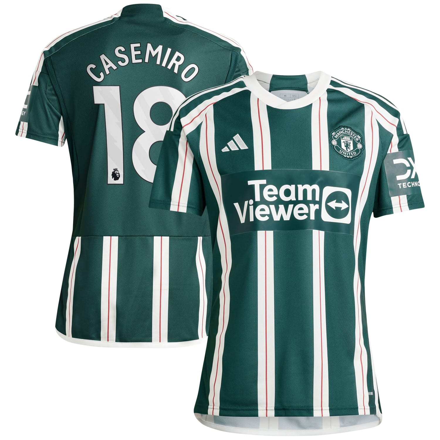 Premier League Manchester United Away Jersey Shirt Green 2023-24 player Casemiro printing for Men
