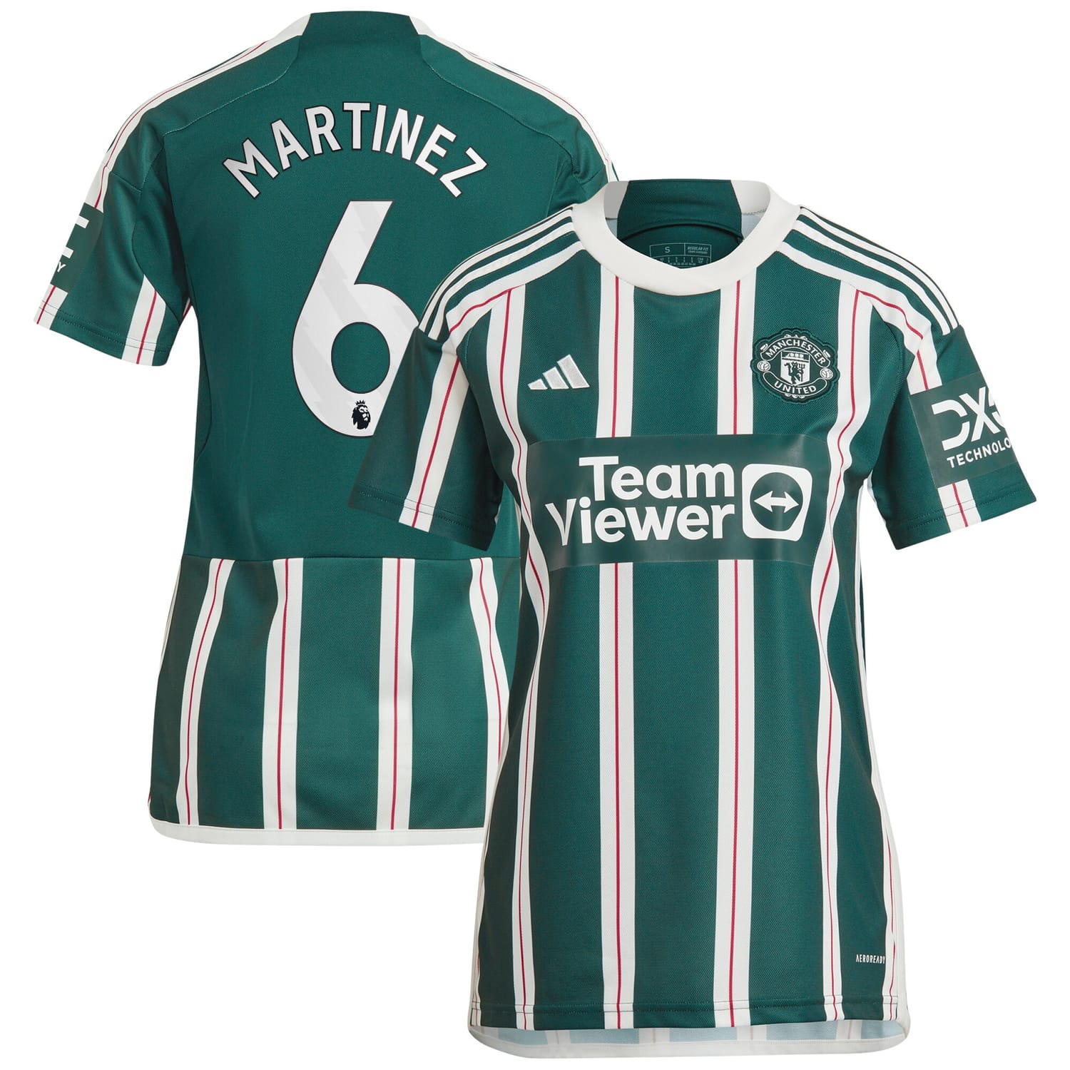 Premier League Manchester United Away Jersey Shirt Green 2023-24 player Lisandro Martínez printing for Women