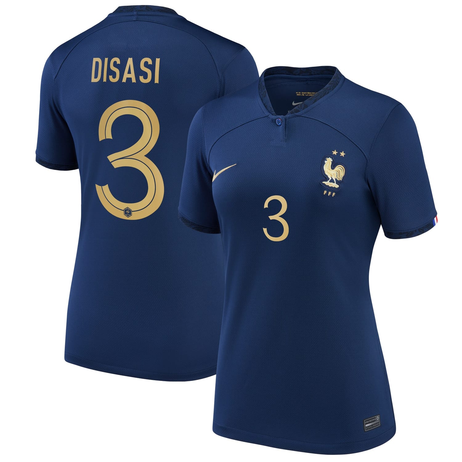 France National Team Home Jersey Shirt 2022 player Axel Disasi printing for Women