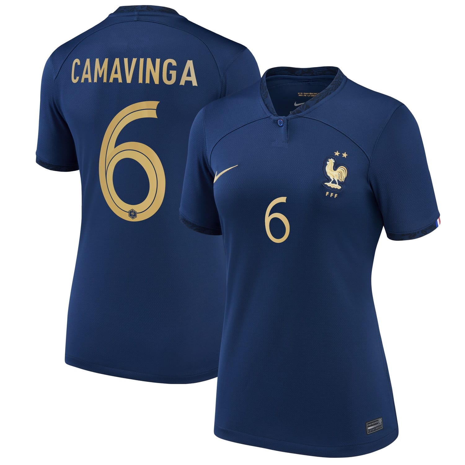 France National Team Home Jersey Shirt 2022 player Eduardo Camavinga 6 printing for Women