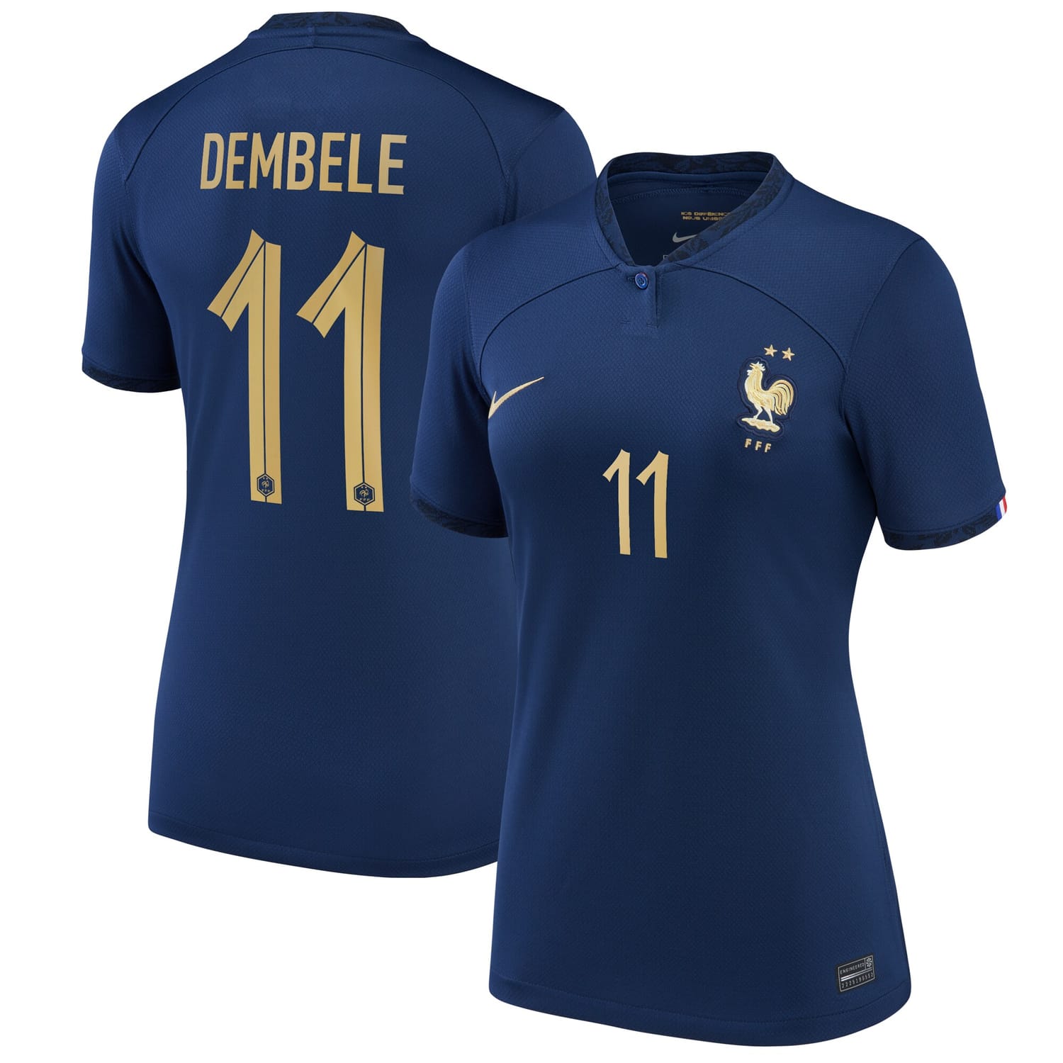 France National Team Home Jersey Shirt 2022 player Ousmane Dembélé printing for Women