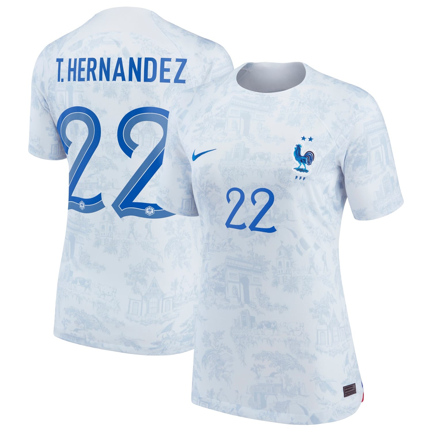 France National Team Away Jersey Shirt 2022 player Theo Hernandez printing for Women