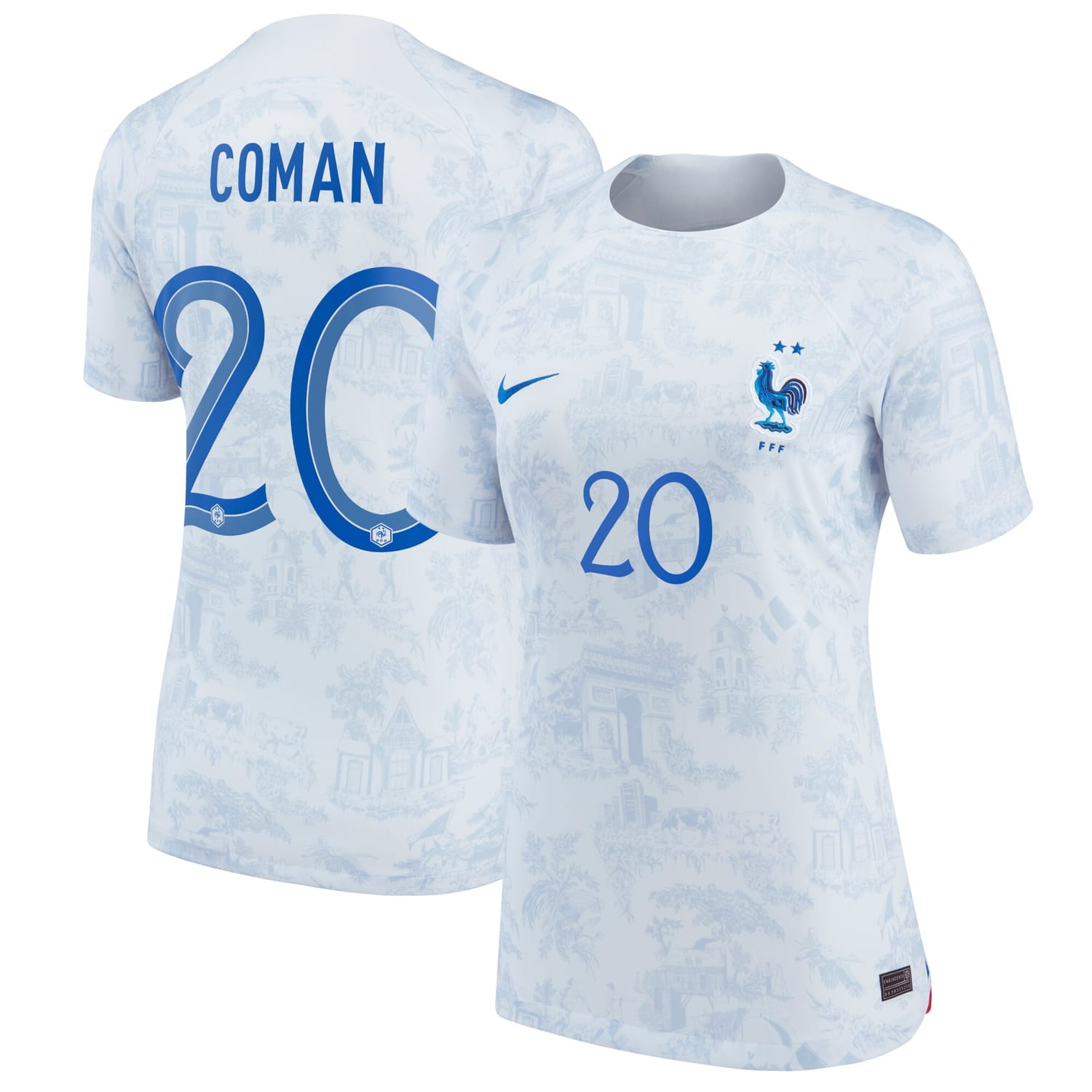 France National Team Away Jersey Shirt 2022 player Kingsley Coman printing for Women