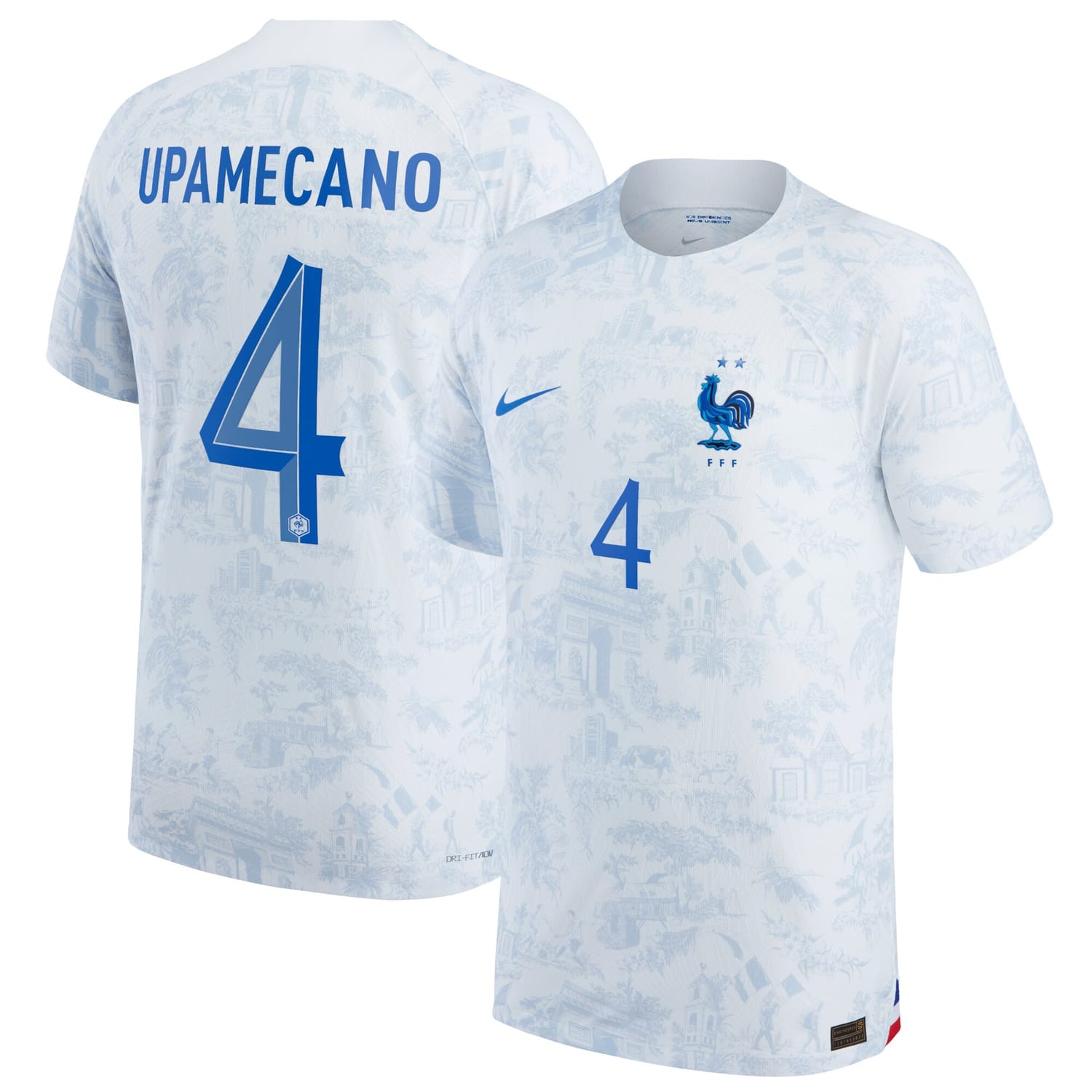 France National Team Away Authentic Jersey Shirt 2022 player Dayot Upamecano printing for Men