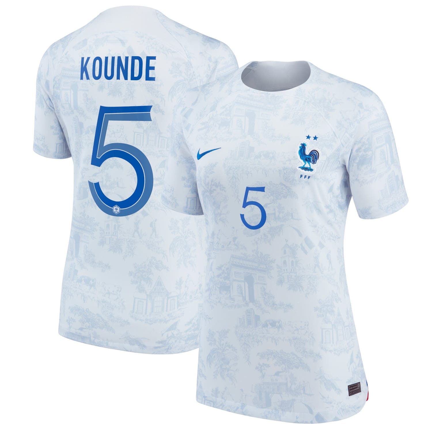 France National Team Away Jersey Shirt 2022 player Jules Koundé printing for Women
