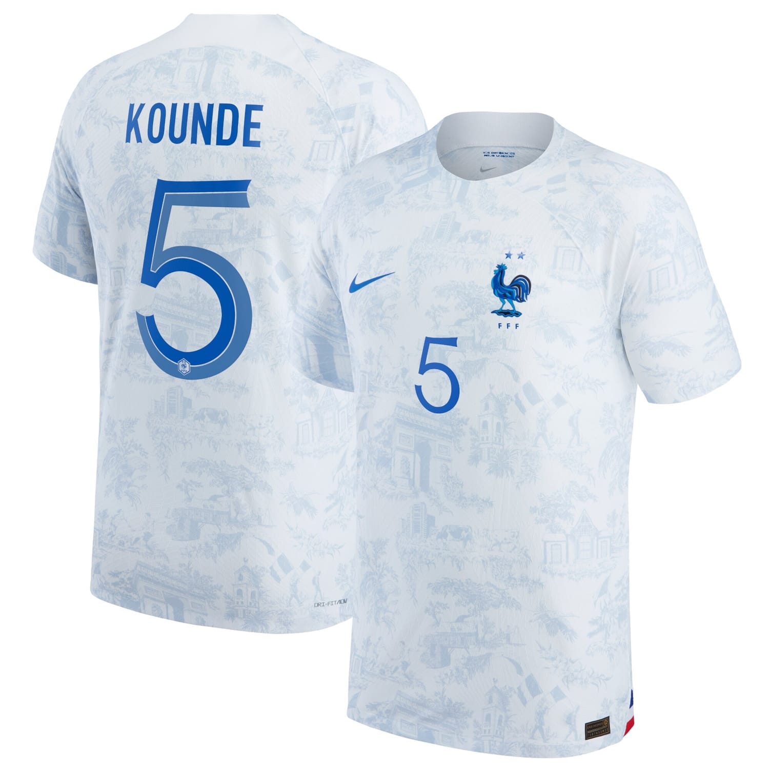 France National Team Away Authentic Jersey Shirt 2022 player Jules Koundé printing for Men