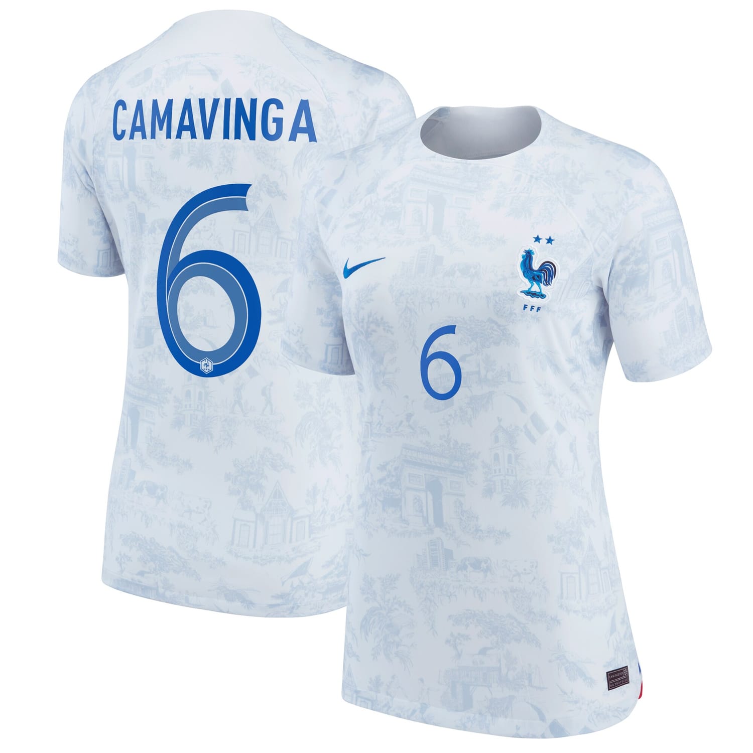 France National Team Away Jersey Shirt 2022 player Eduardo Camavinga 6 printing for Women