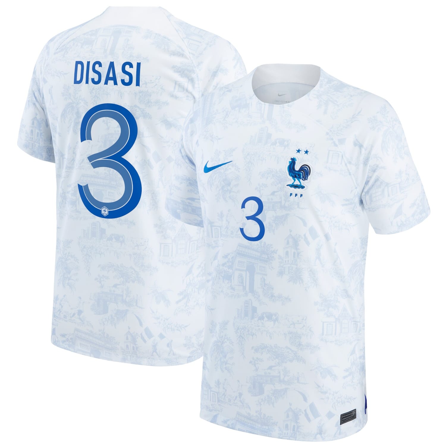 France National Team Away Jersey Shirt 2022 player Axel Disasi printing for Men