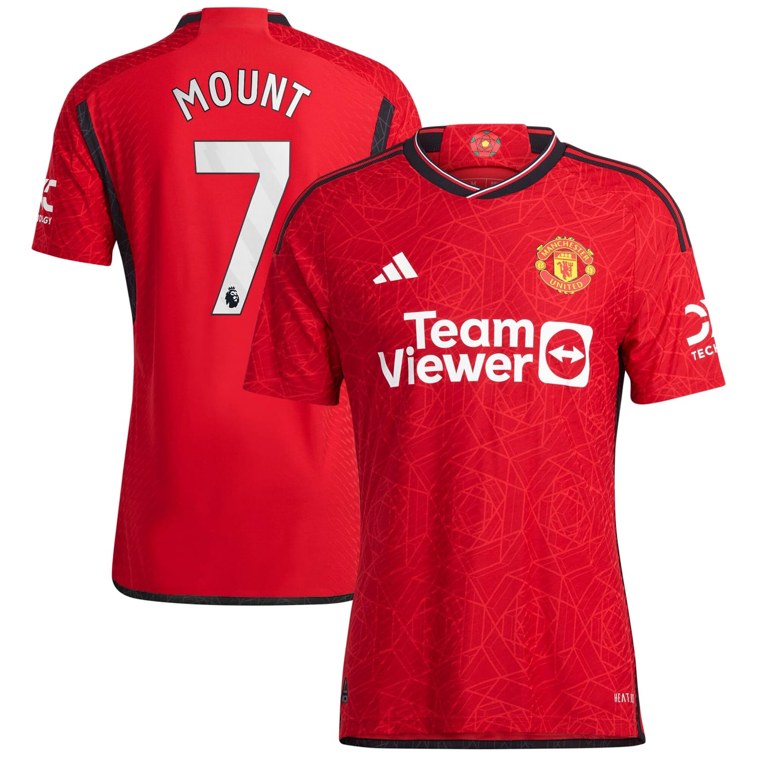 Premier League Manchester United Home Authentic Jersey Shirt 2023-24 player Mason Mount printing for Men