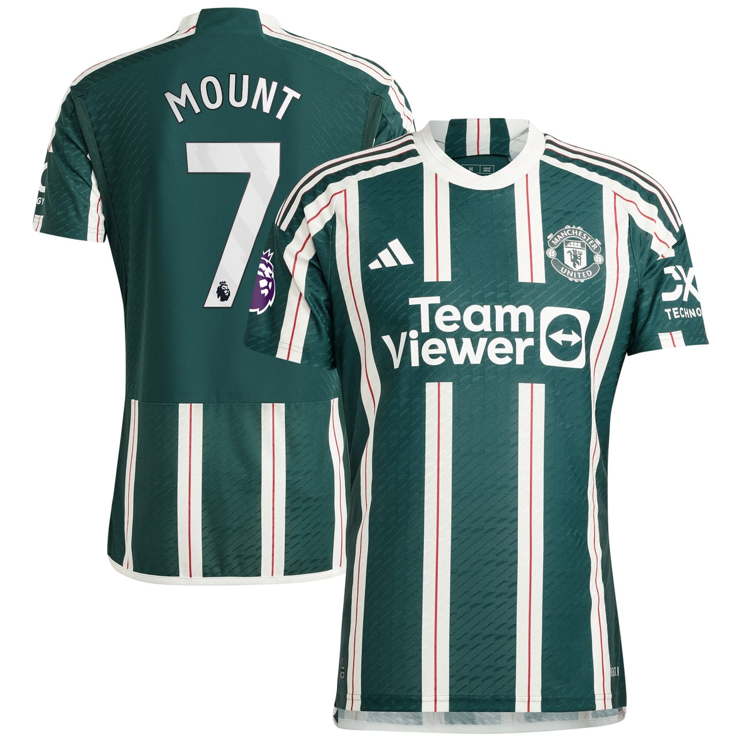 Premier League Manchester United Away Authentic Jersey Shirt Green 2023-24 player Mason Mount printing for Men