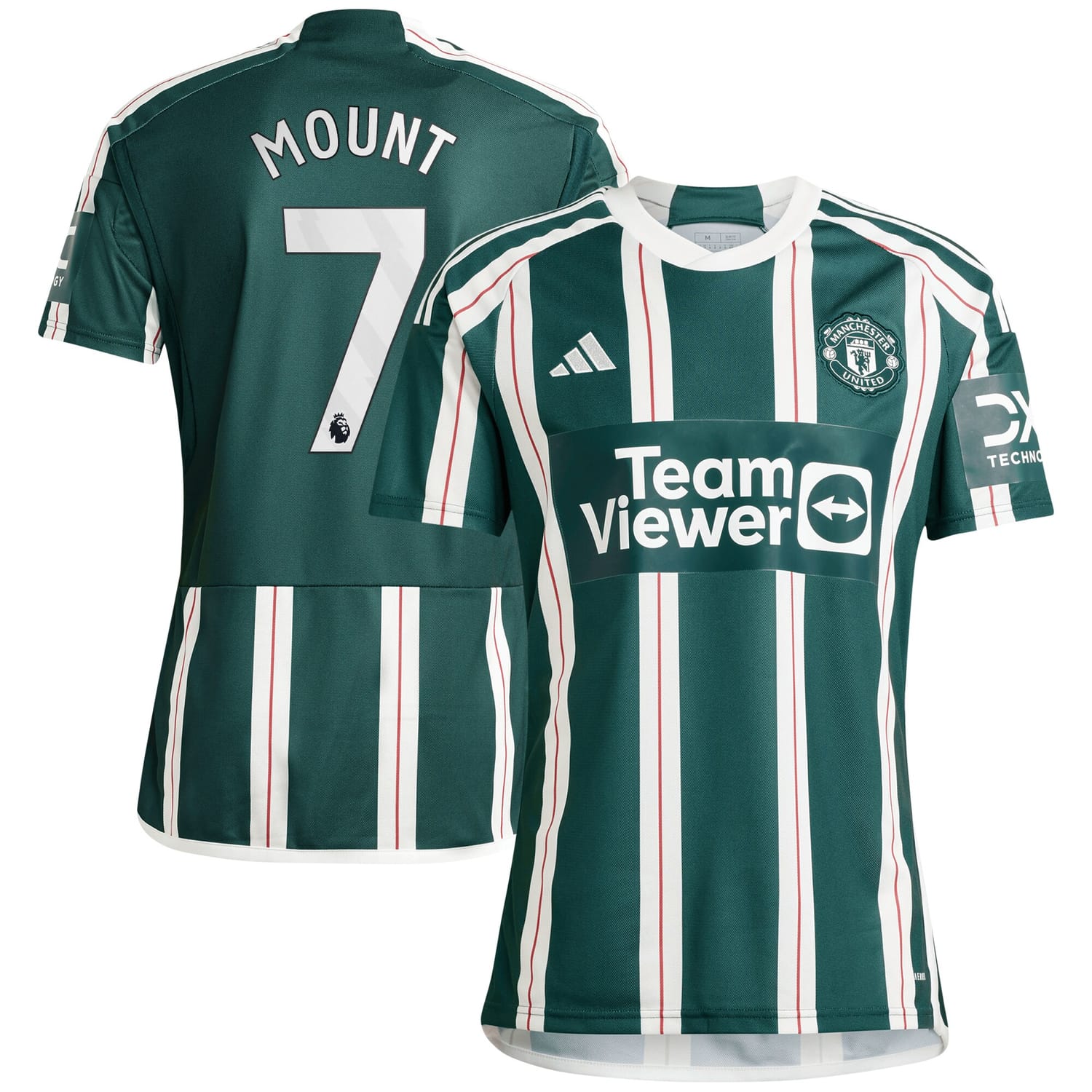 Premier League Manchester United Away Jersey Shirt Green 2023-24 player Mason Mount printing for Men