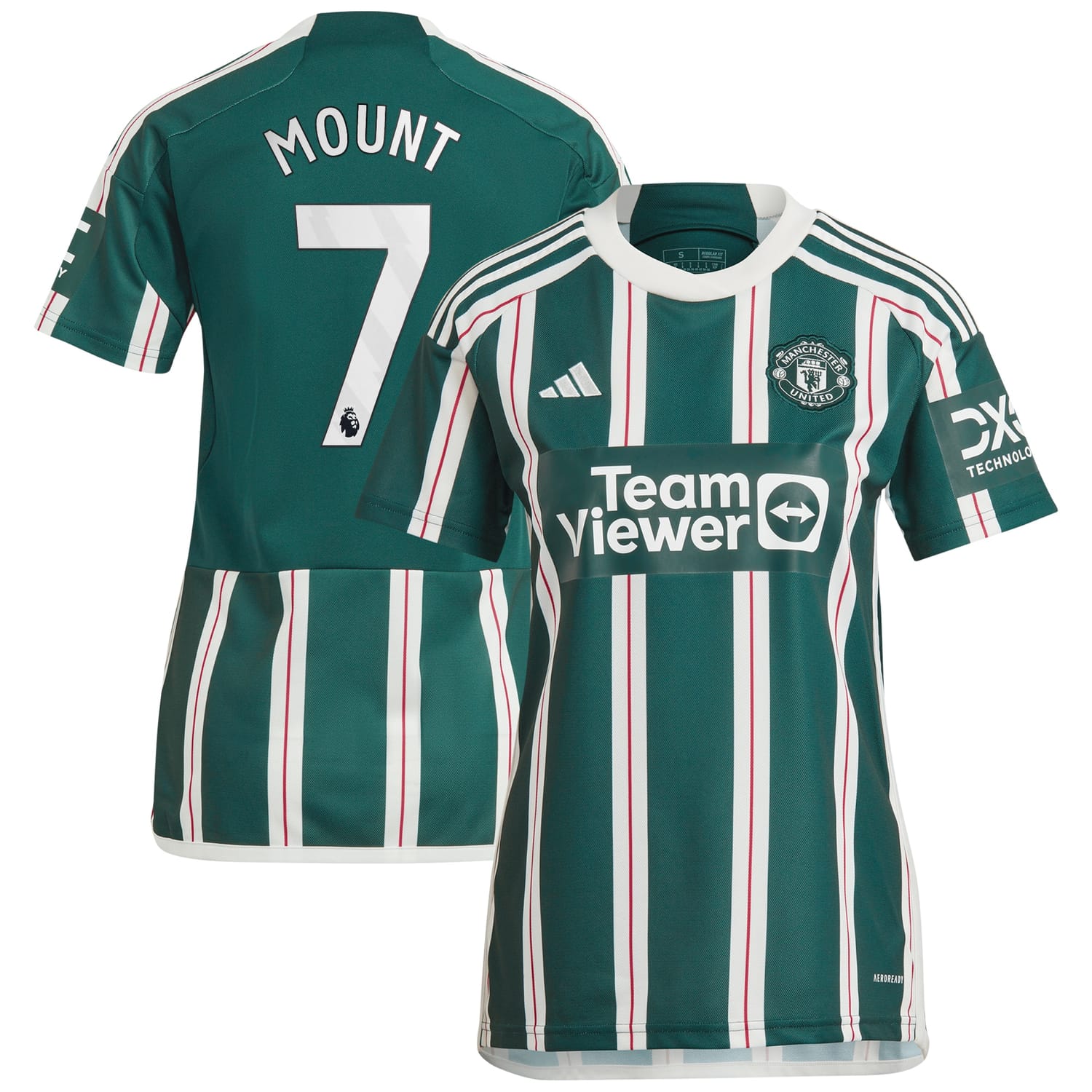Premier League Manchester United Away Jersey Shirt Green 2023-24 player Mason Mount printing for Women