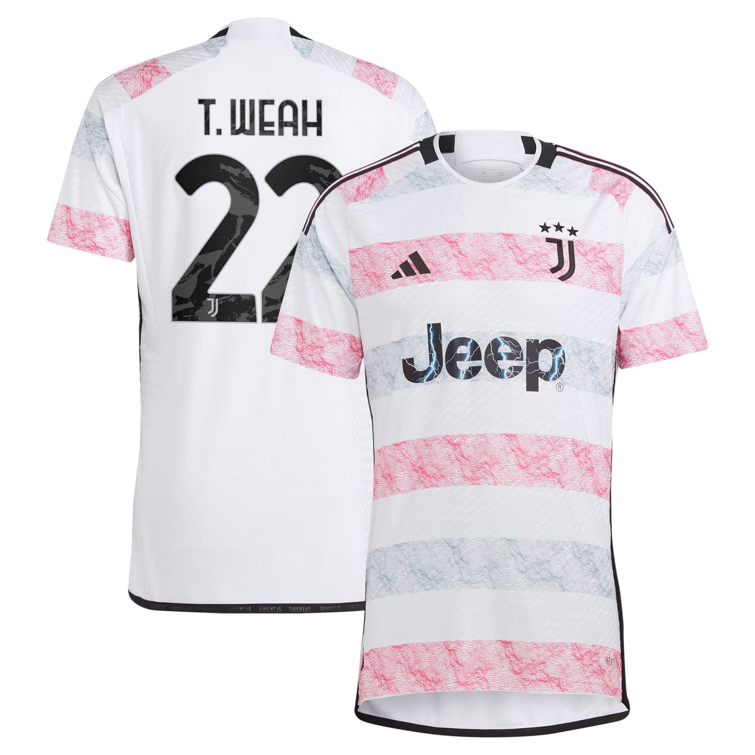 Serie A Juventus Away Authentic Jersey Shirt White 2023-24 player Timothy Weah printing for Men