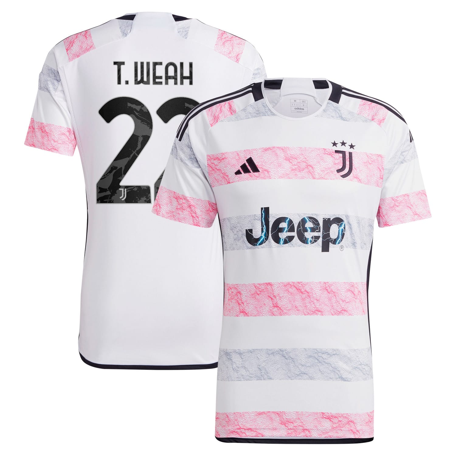 Serie A Juventus Away Jersey Shirt White 2023-24 player Timothy Weah printing for Men