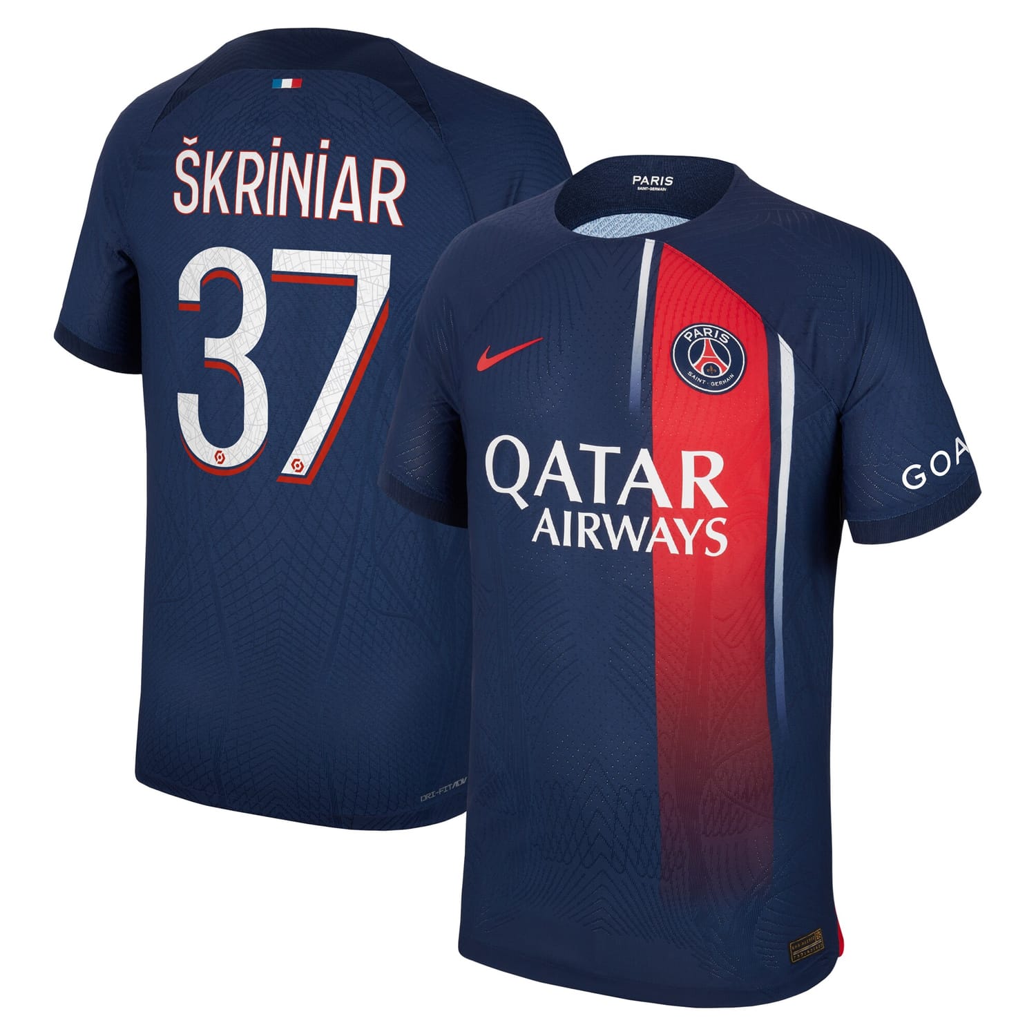 Ligue 1 Paris Saint-Germain Home Authentic Jersey Shirt 2023-24 player Milan Škriniar 37 printing for Men