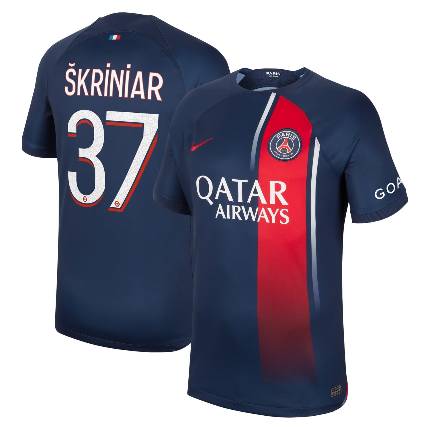 Ligue 1 Paris Saint-Germain Home Jersey Shirt 2023-24 player Milan Škriniar 37 printing for Men