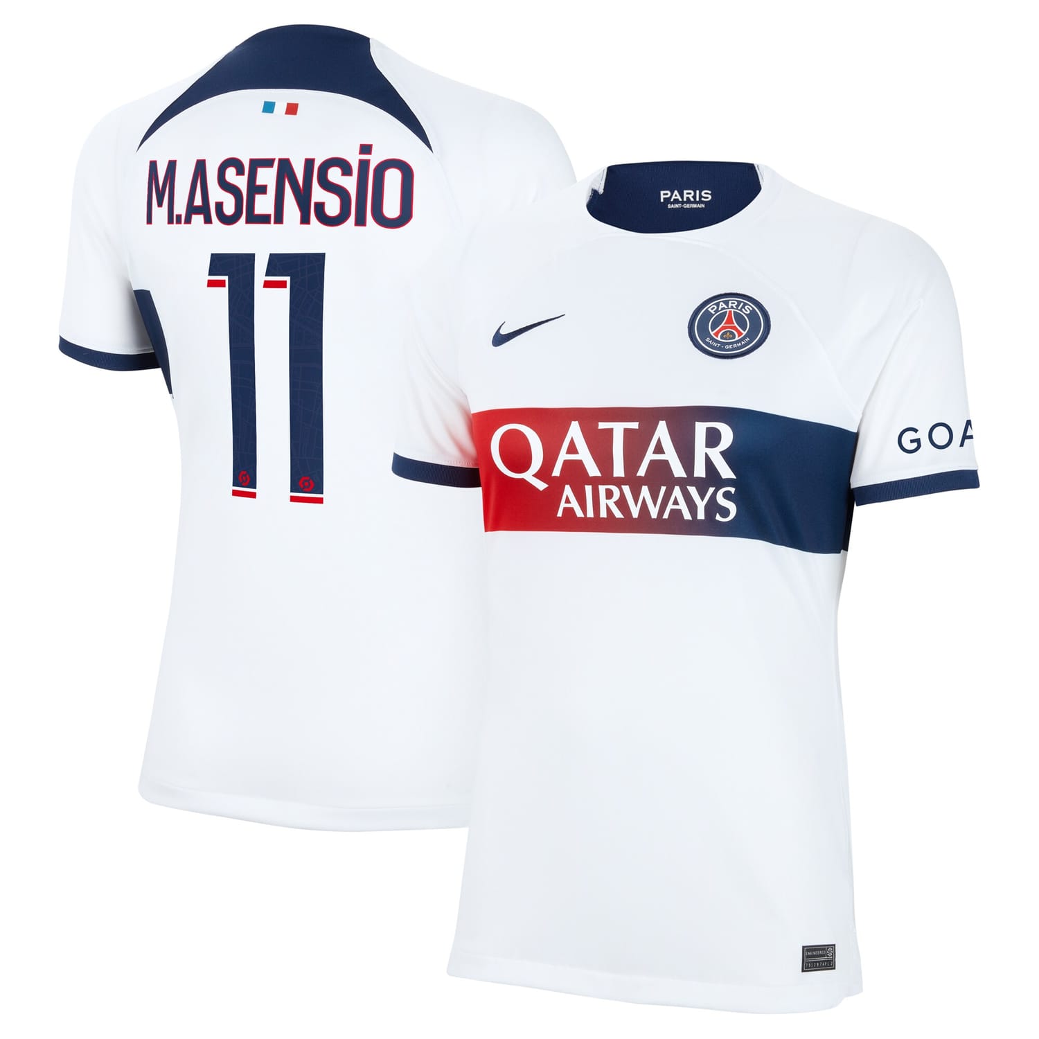 Ligue 1 Paris Saint-Germain Away Jersey Shirt 2023-24 player Marco Asensio 11 printing for Women