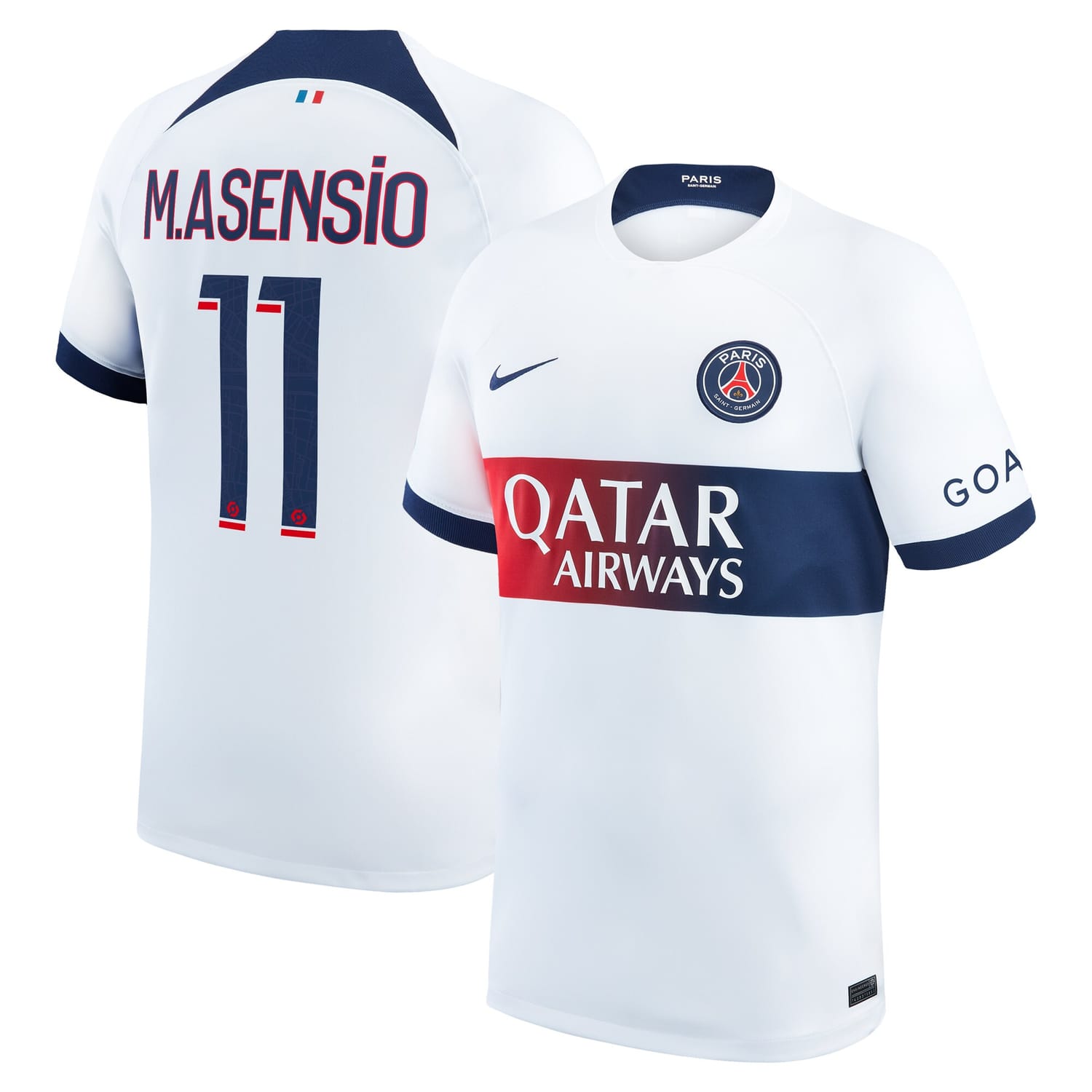Ligue 1 Paris Saint-Germain Away Jersey Shirt 2023-24 player Marco Asensio 11 printing for Men