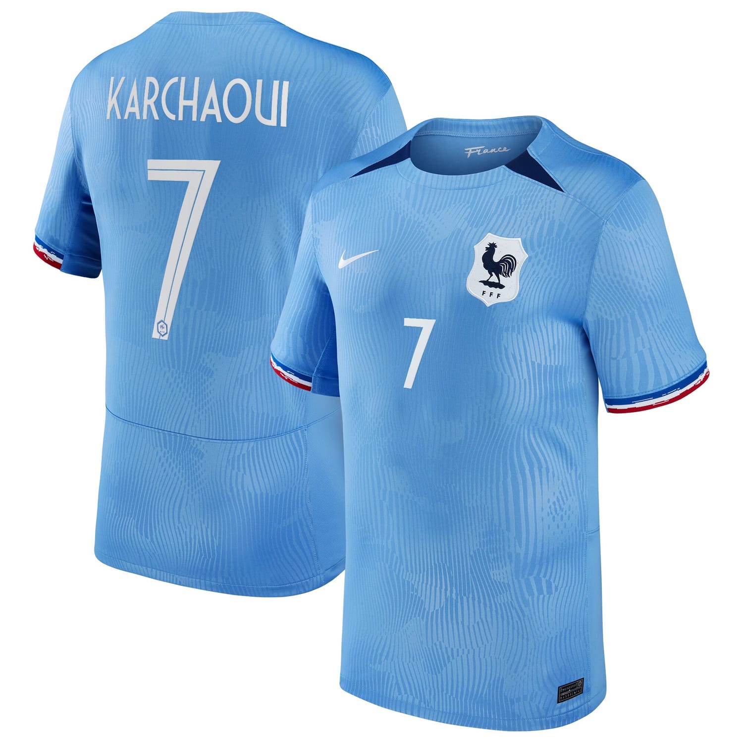 France National Team Home Jersey Shirt 2023-24 player Sakina Karchaoui 7 printing for Men