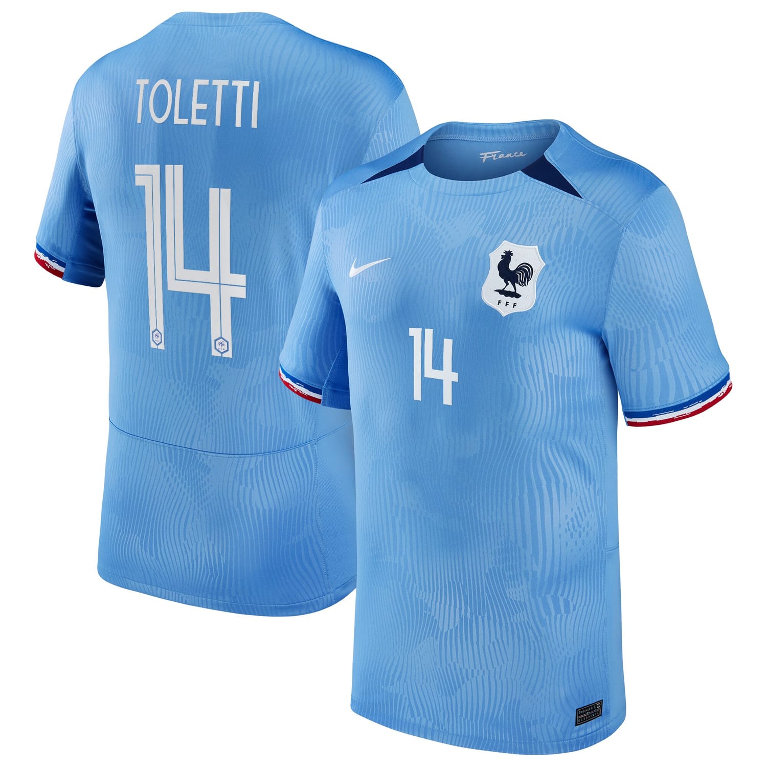 France National Team Home Jersey Shirt 2023-24 player Sandie Toletti 14 printing for Men