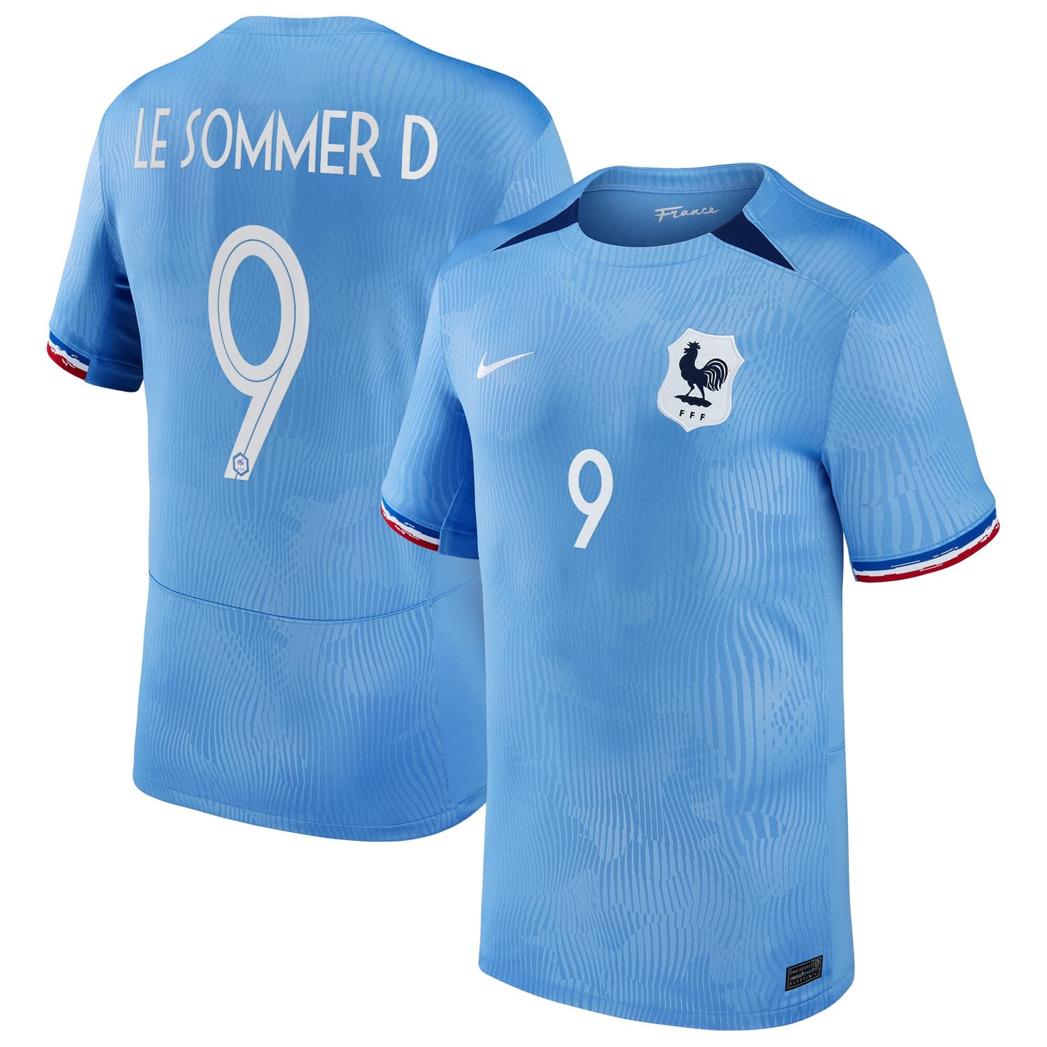 France National Team Home Jersey Shirt 2023-24 player Eugénie Le Sommer 9 printing for Men