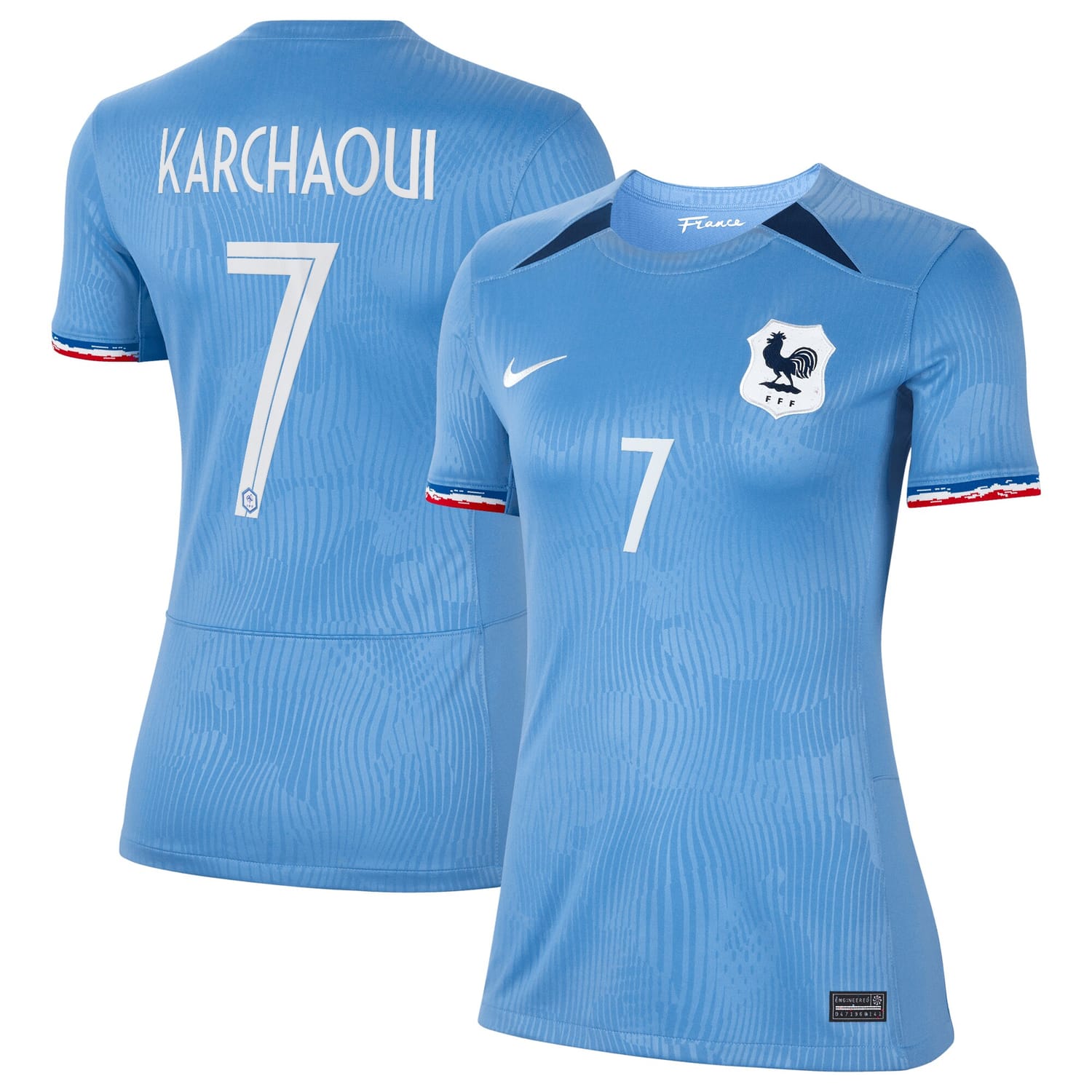 France National Team Home Jersey Shirt 2023-24 player Sakina Karchaoui 7 printing for Women
