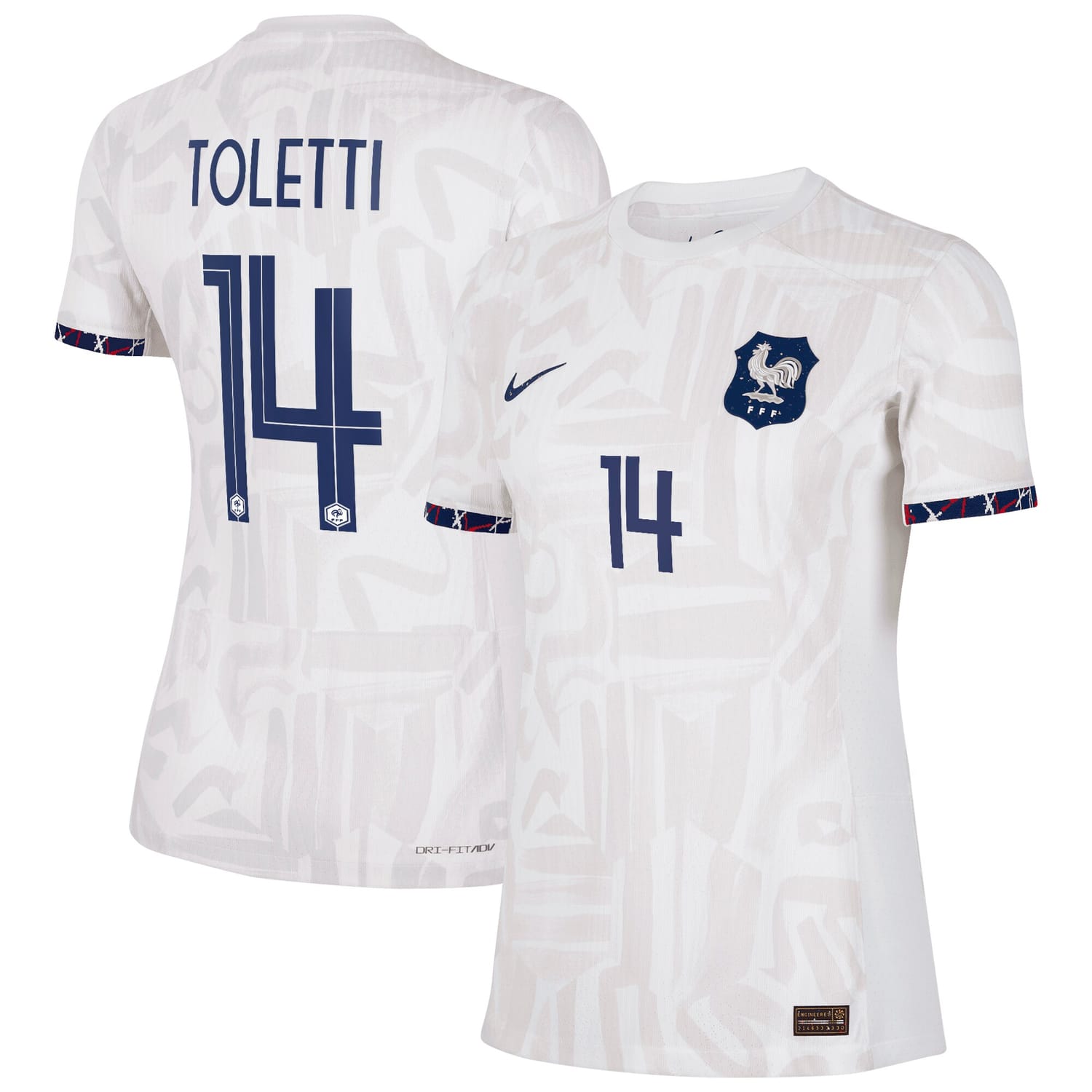 France National Team Away Authentic Jersey Shirt 2023-24 player Sandie Toletti 14 printing for Women