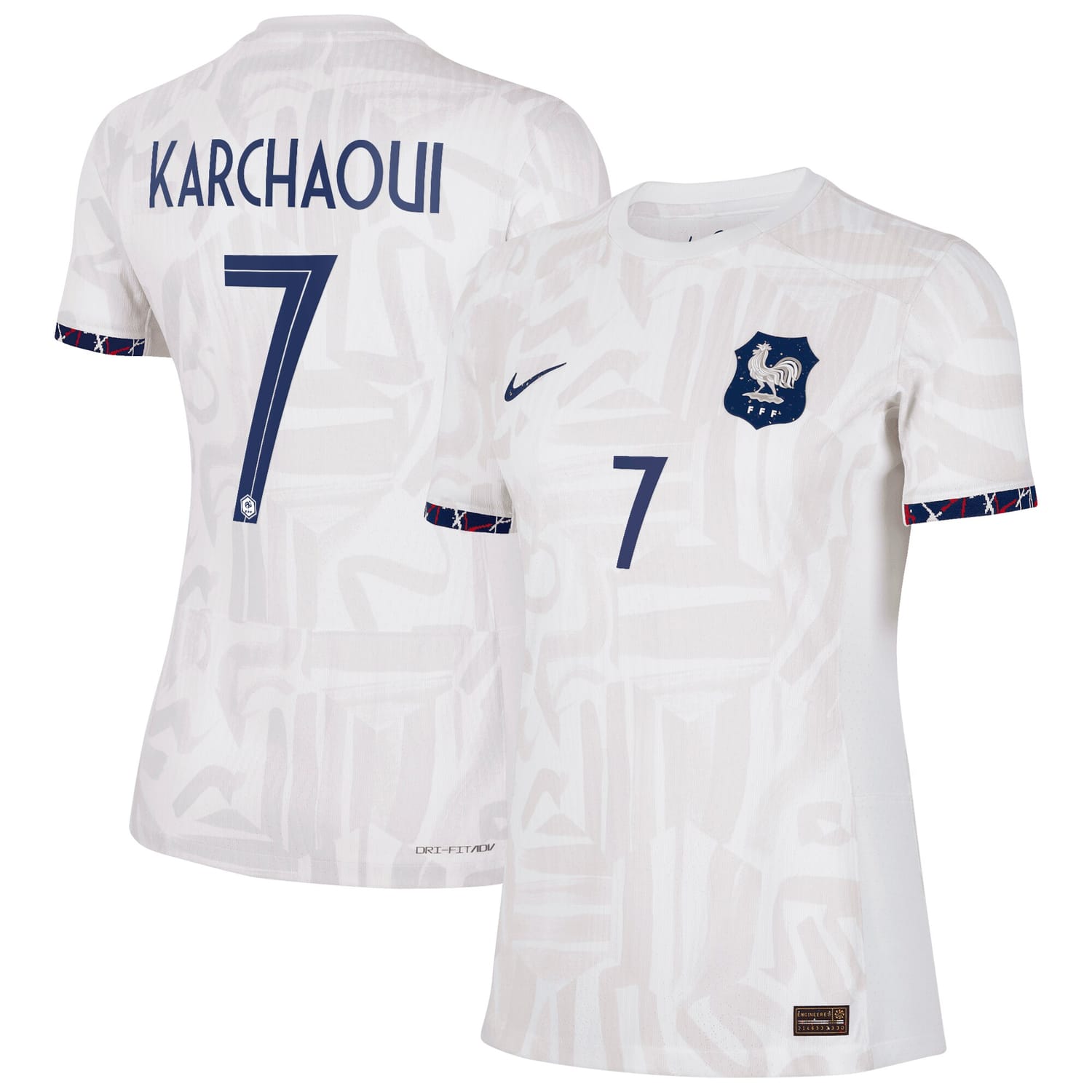 France National Team Away Authentic Jersey Shirt 2023-24 player Sakina Karchaoui 7 printing for Women