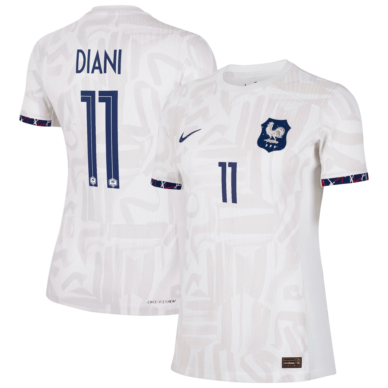 France National Team Away Authentic Jersey Shirt 2023-24 player Kadidiatou Diani 11 printing for Women