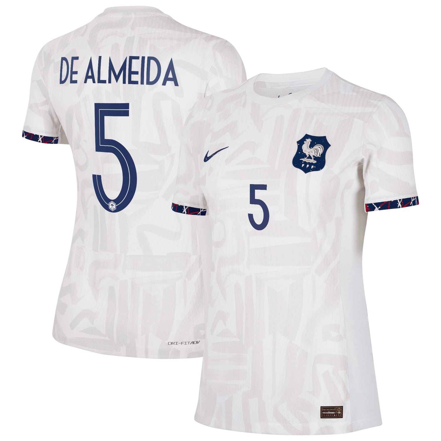 France National Team Away Authentic Jersey Shirt 2023-24 player Elisa De Almeida 5 printing for Women