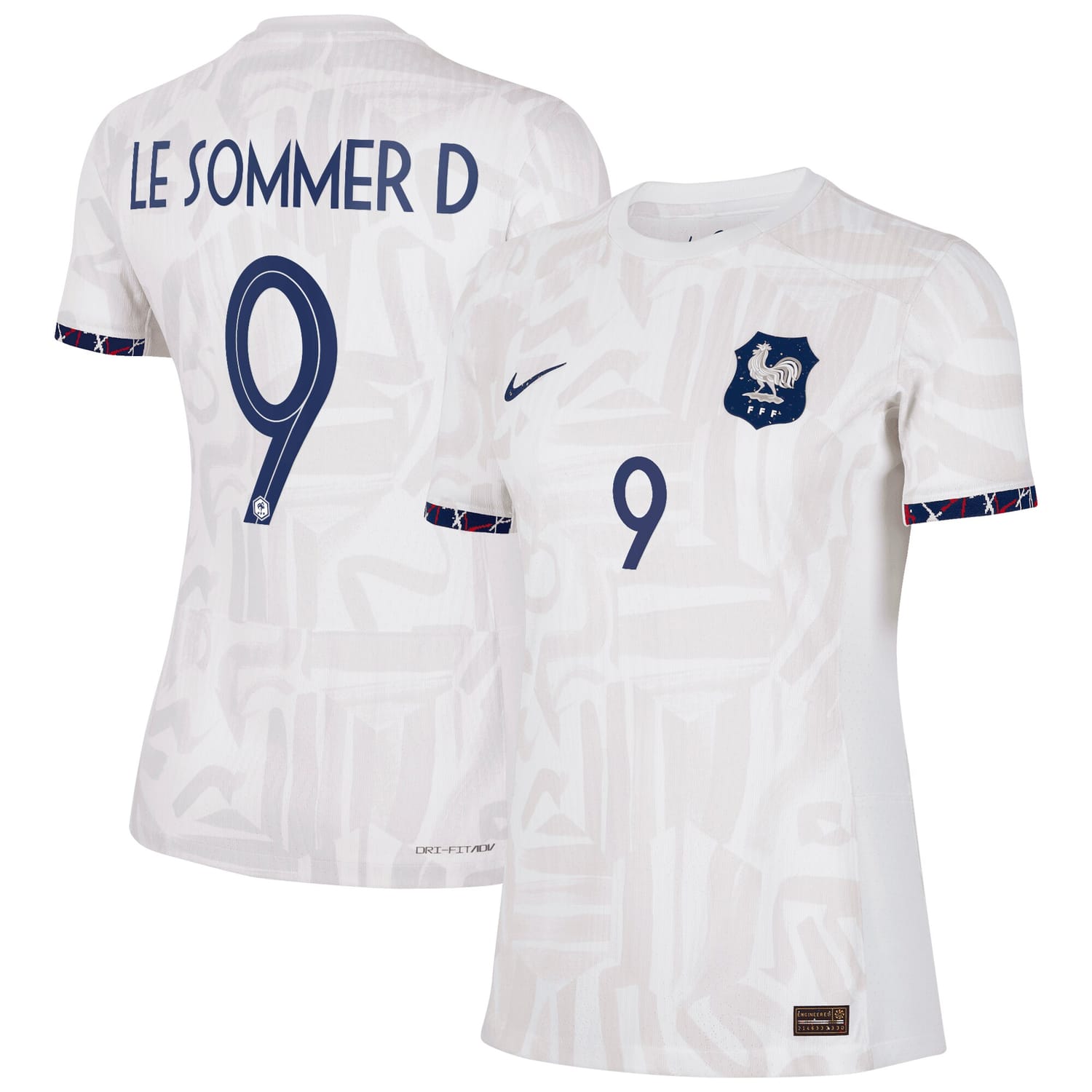 France National Team Away Authentic Jersey Shirt 2023-24 player Eugénie Le Sommer 9 printing for Women