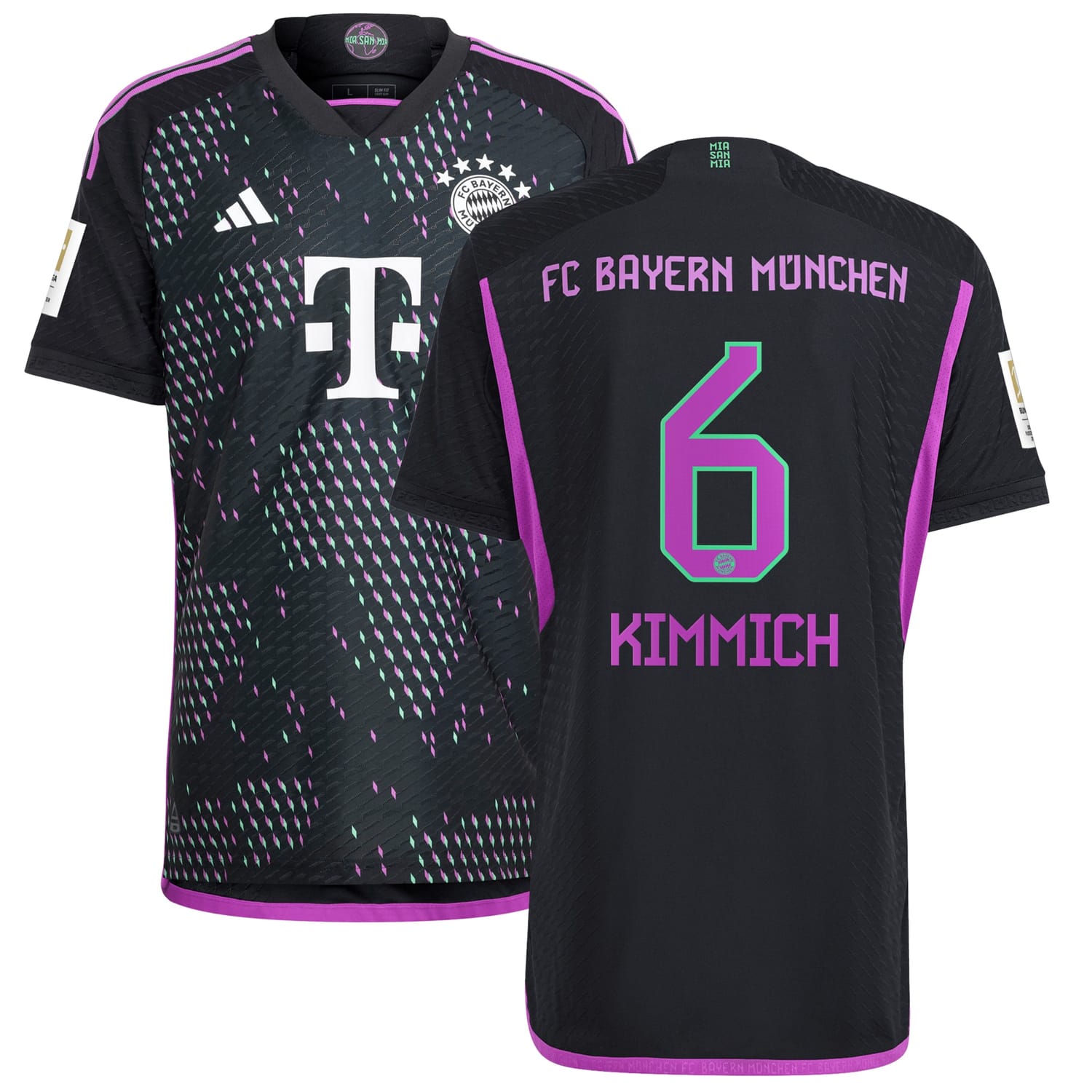 Bundesliga Bayern Munich Away Authentic Jersey Shirt Black 2023-24 player Joshua Kimmich printing for Men