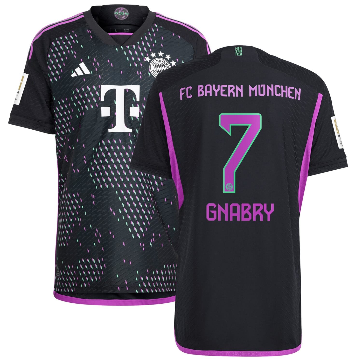 Bundesliga Bayern Munich Away Authentic Jersey Shirt Black 2023-24 player Serge Gnabry printing for Men