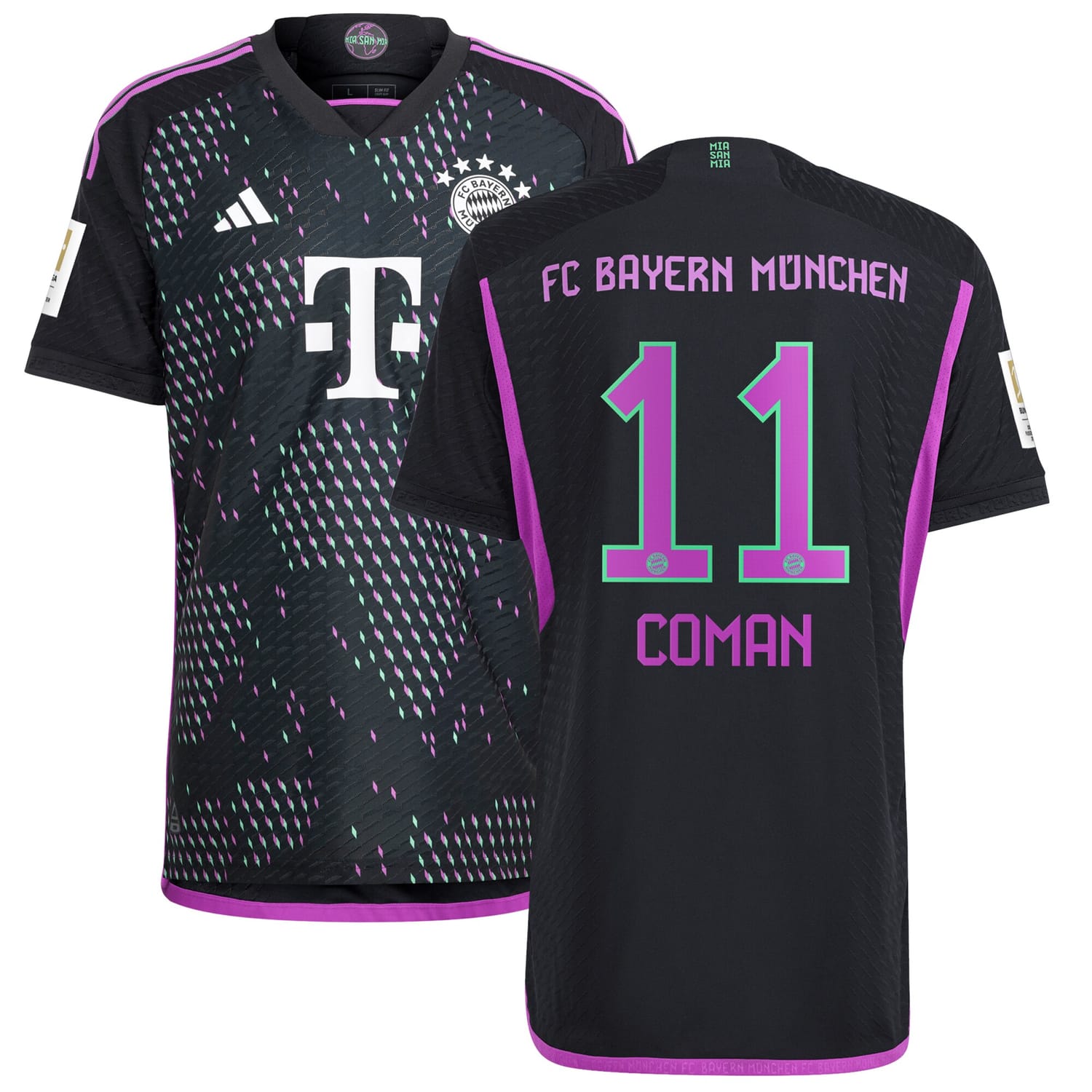 Bundesliga Bayern Munich Away Authentic Jersey Shirt Black 2023-24 player Kingsley Coman printing for Men