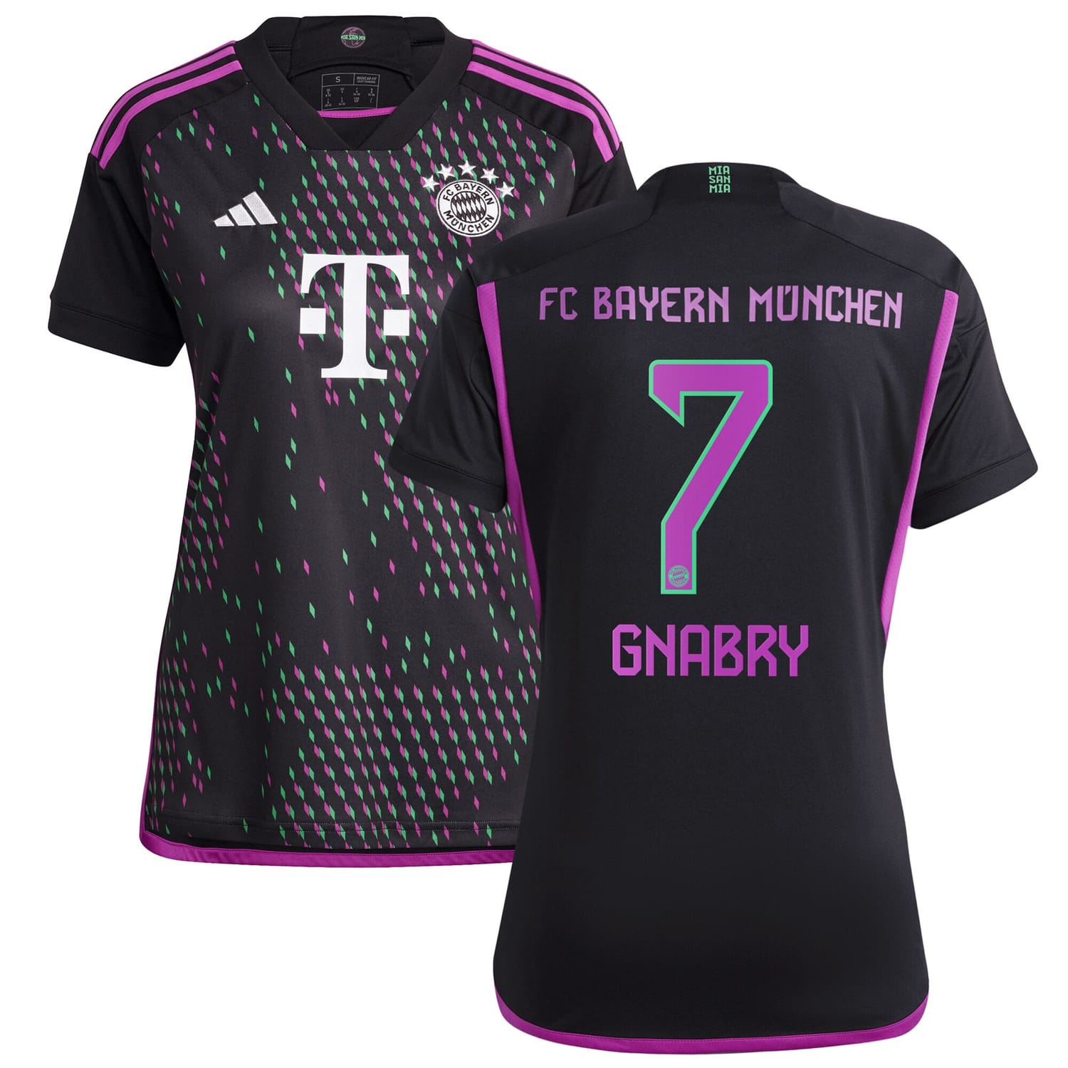 Bundesliga Bayern Munich Away Jersey Shirt Black 2023-24 player Serge Gnabry printing for Women