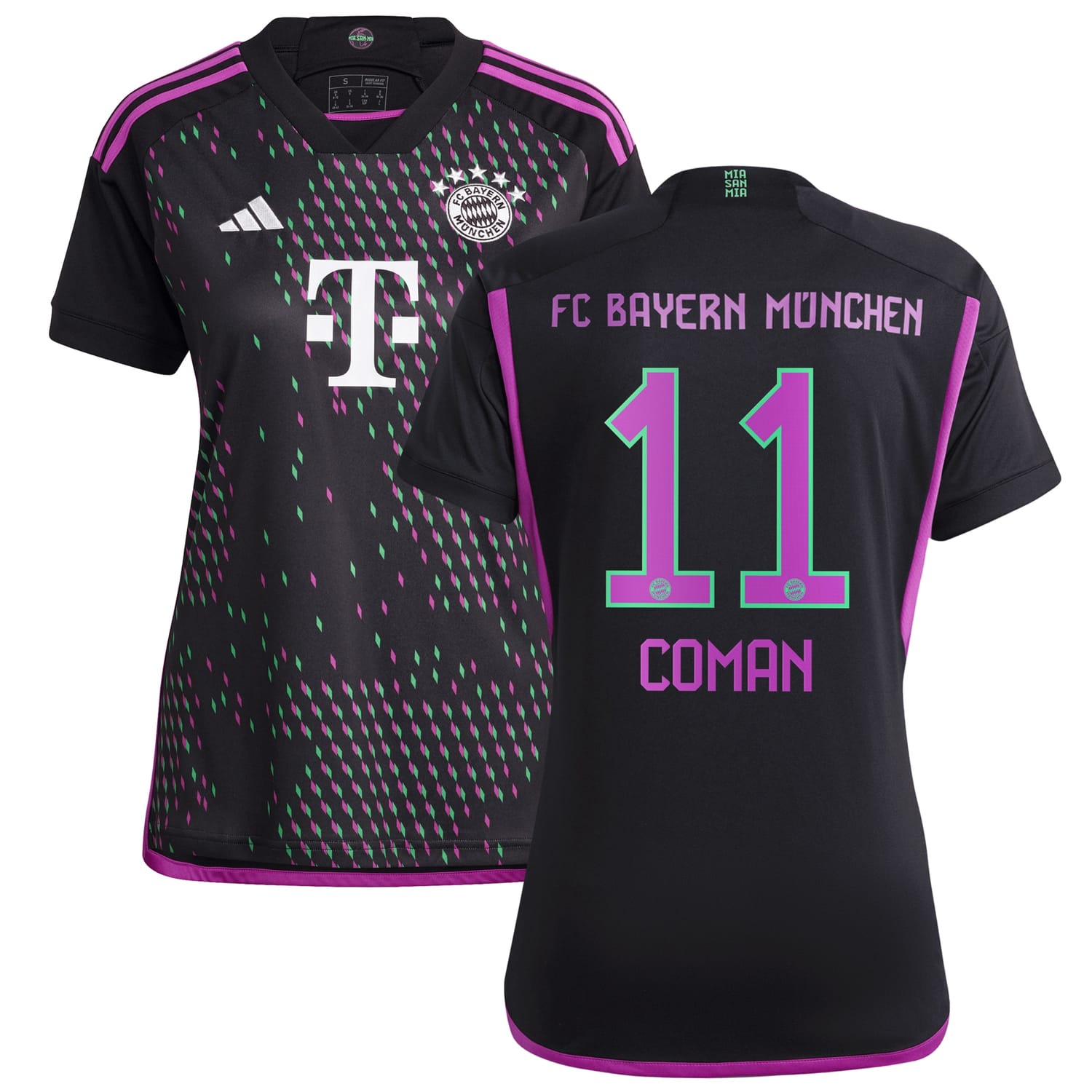 Bundesliga Bayern Munich Away Jersey Shirt Black 2023-24 player Kingsley Coman printing for Women