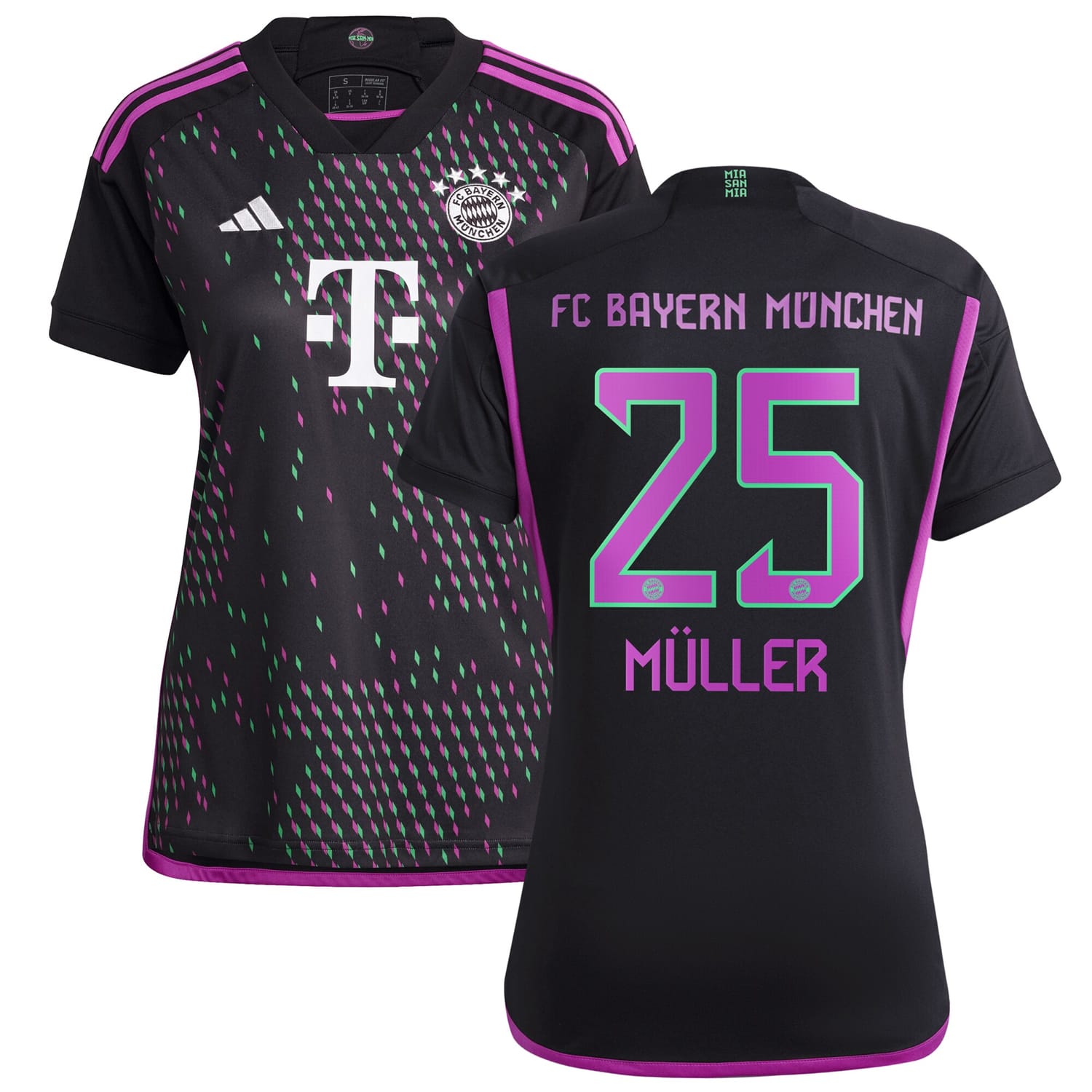 Bundesliga Bayern Munich Away Jersey Shirt Black 2023-24 player Thomas Müller printing for Women