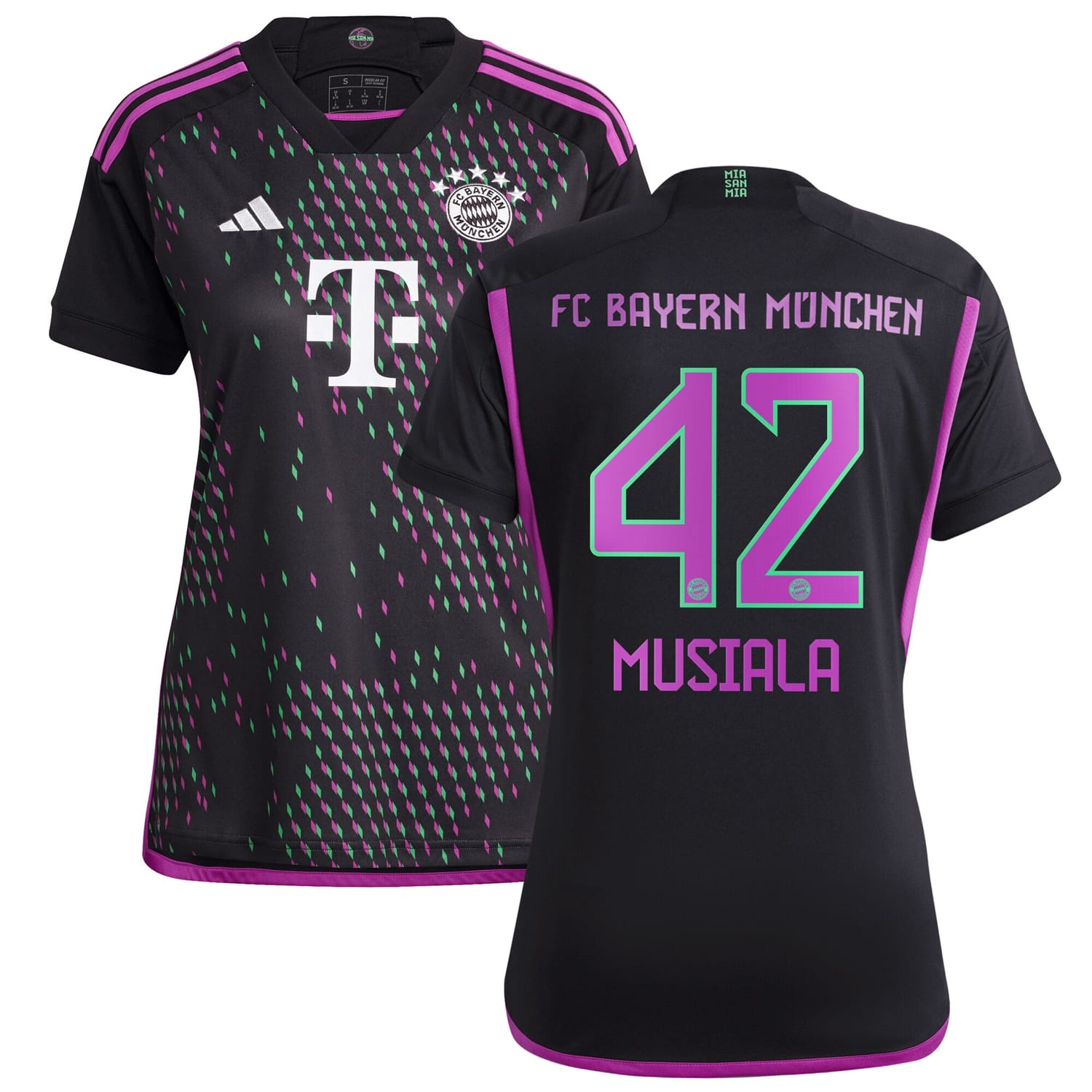Bundesliga Bayern Munich Away Jersey Shirt Black 2023-24 player Jamal Musiala printing for Women
